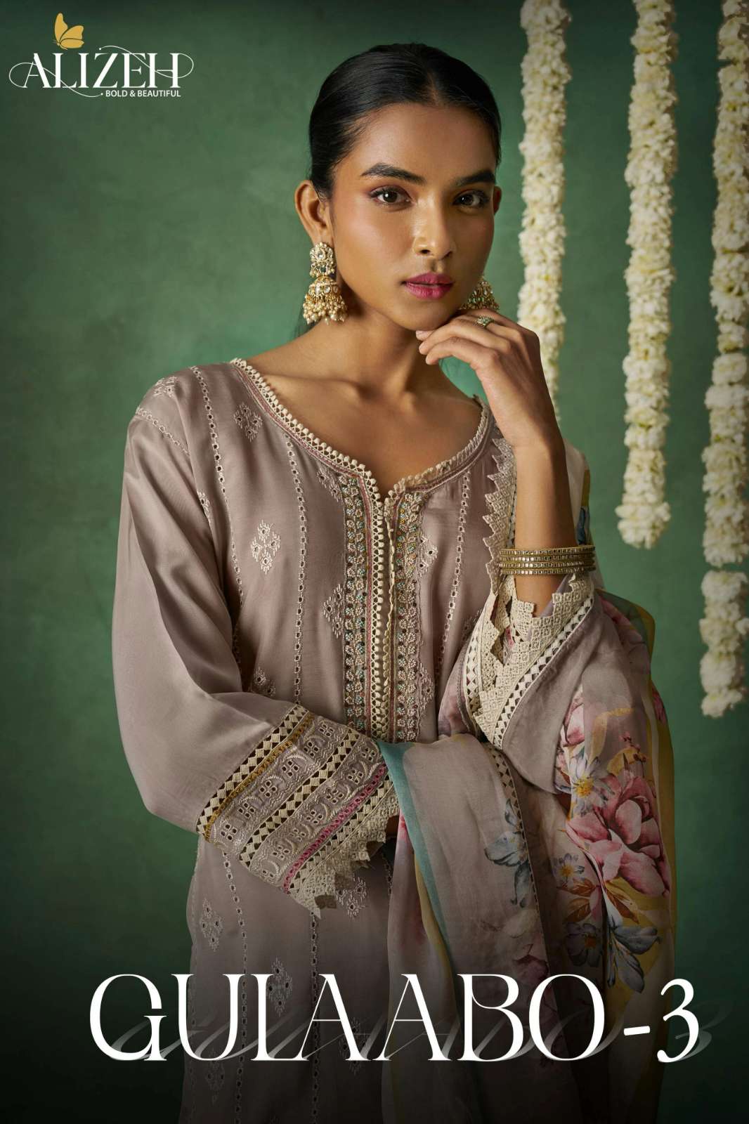 Alizeh GULAABO 3 Ready to Wear Pure Organza Suit with Embroidery Work