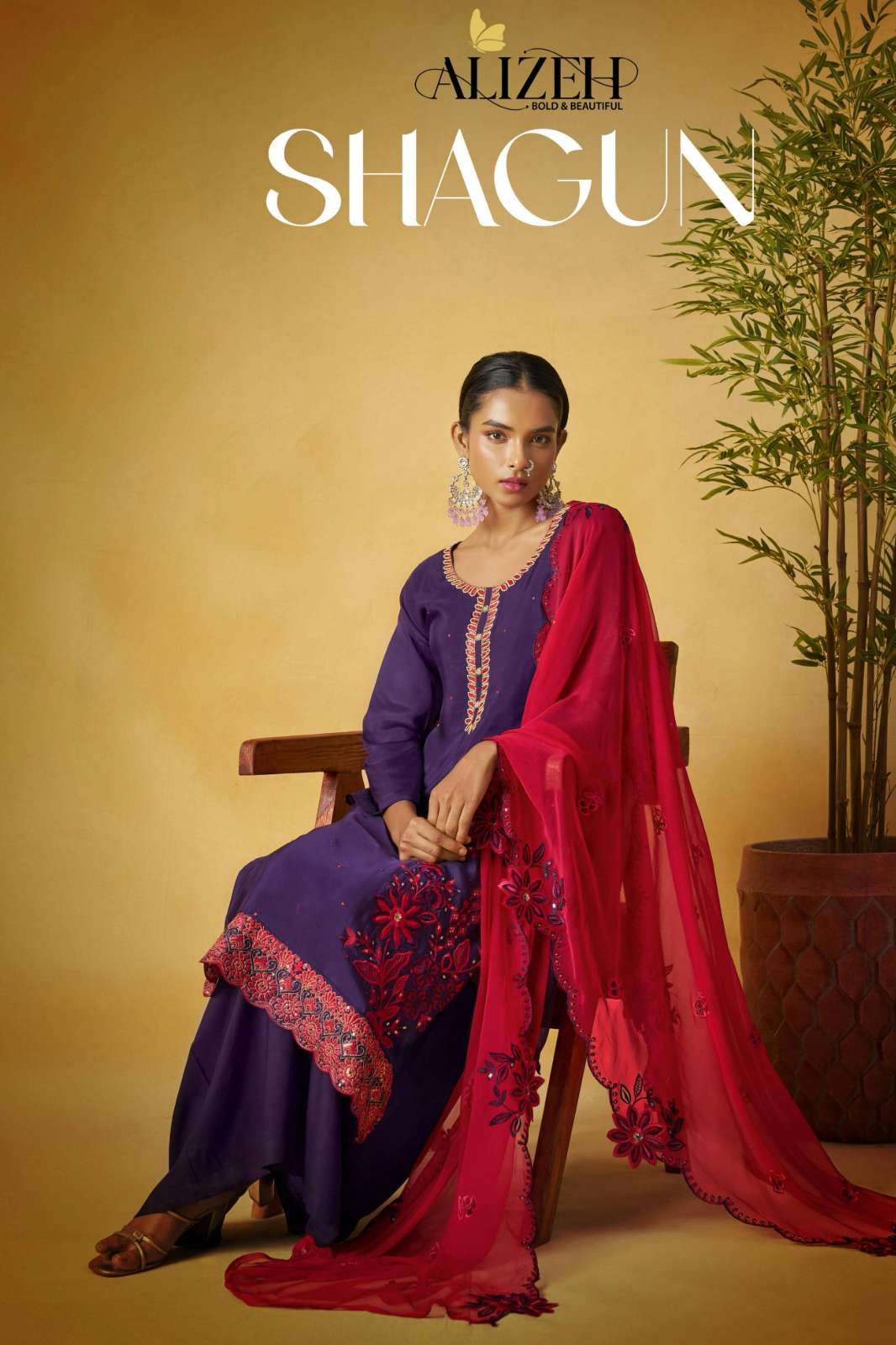 Alizeh SHAGUN 1 Pure Organza Handwork Designer Suit