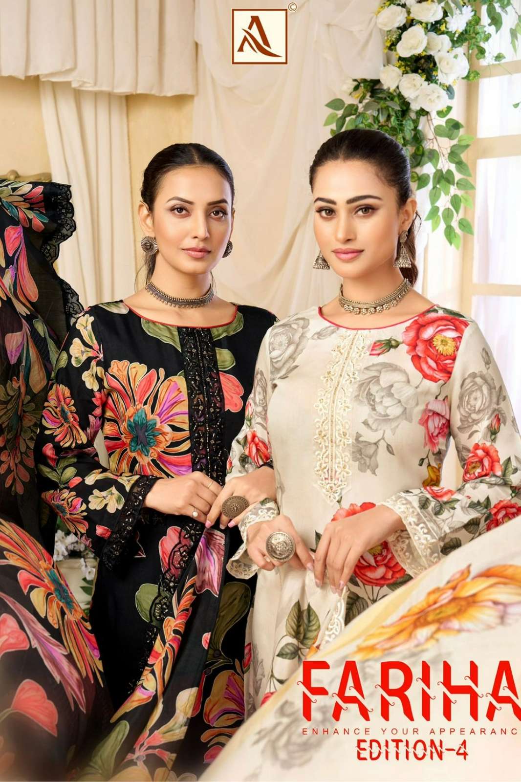 Alok Suit FARIHA 4 Premium Maslin Pakistani Suit with Embroidery Work