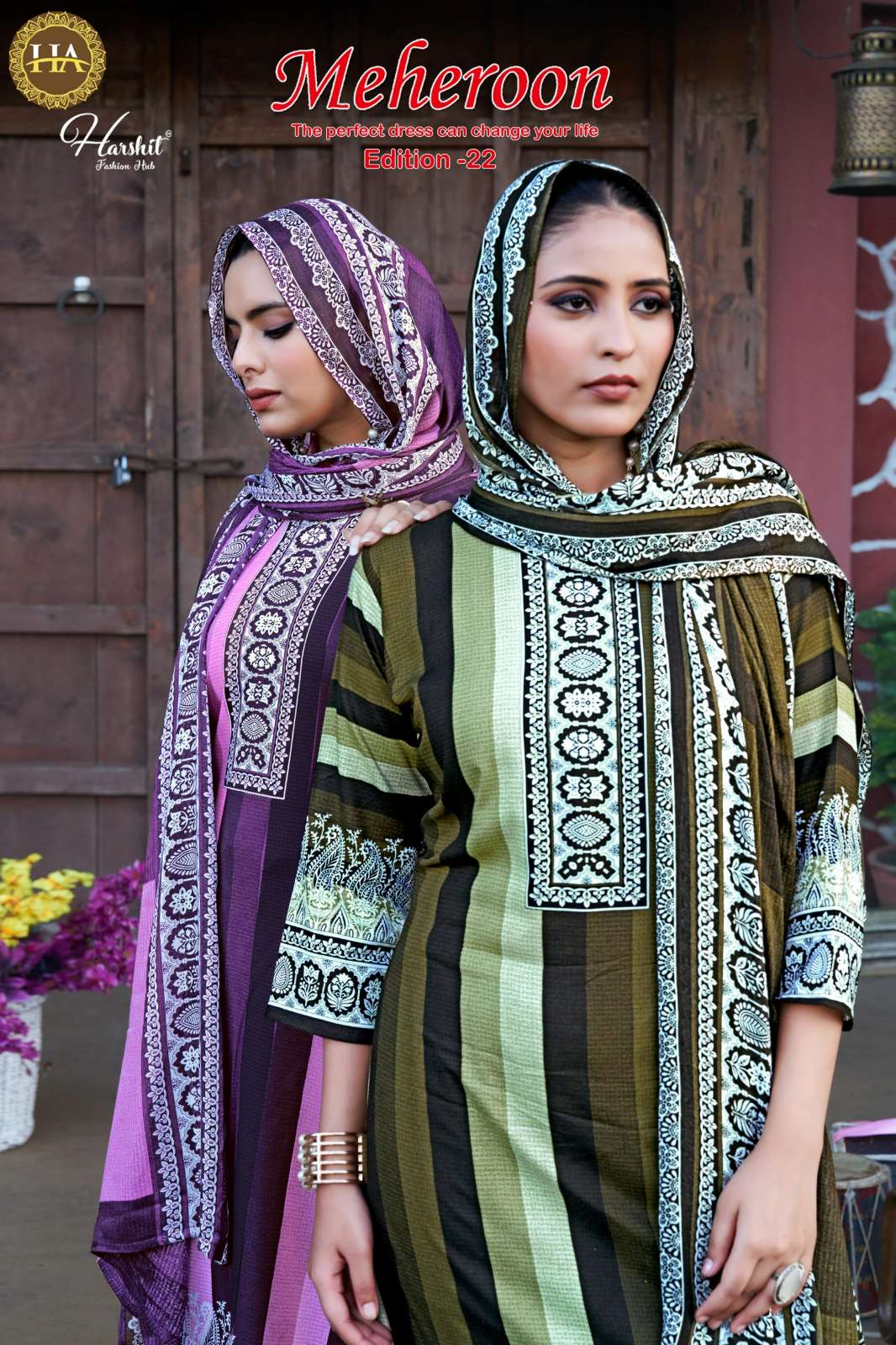 Alok Suit MEHEROON 22 Pure Viscose Rayon Pashmina Suit with Elegant Hand Work