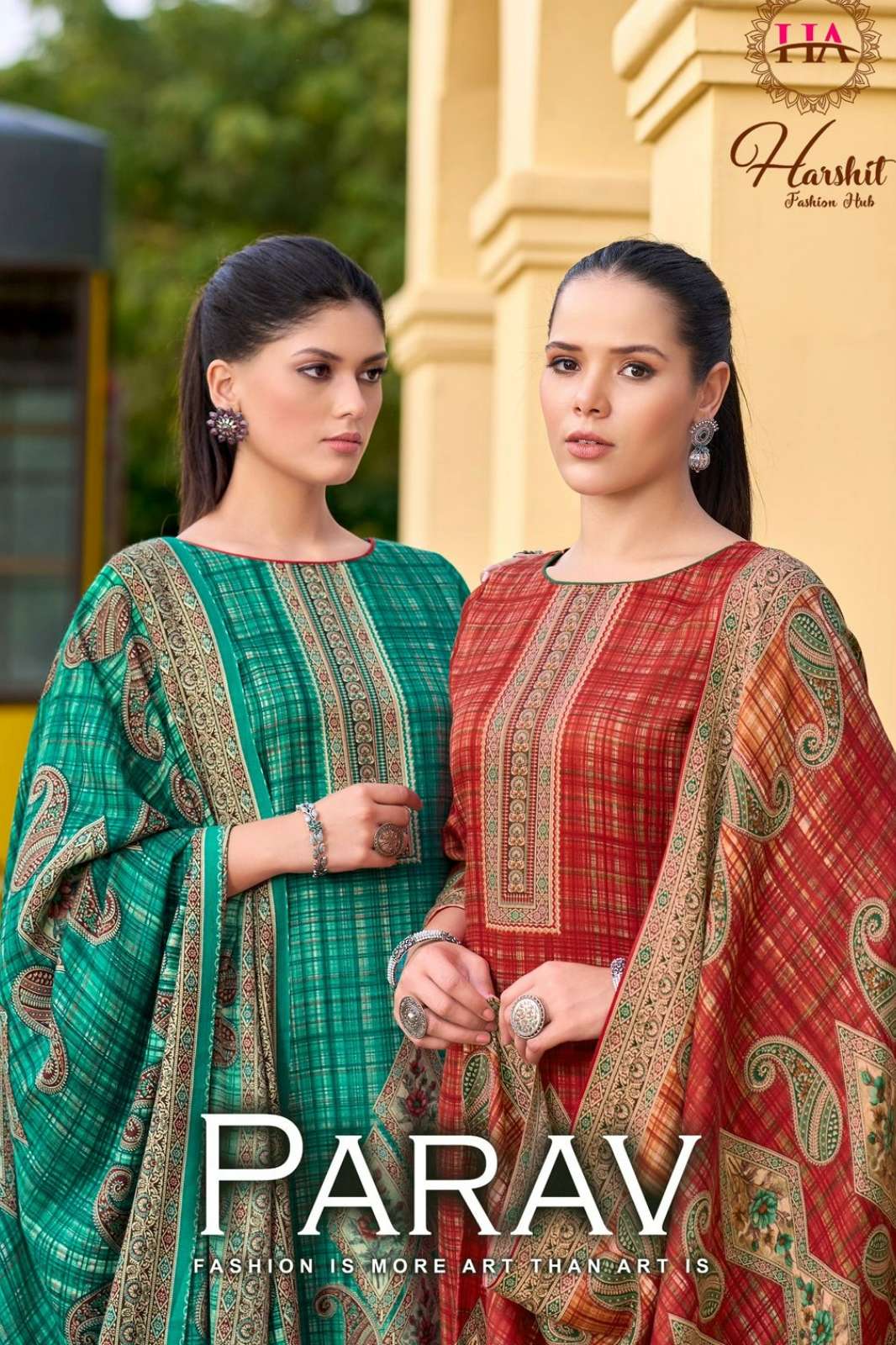 Alok Suit PARAV Premium Pashmina Suit with Swarovski Diamond Work