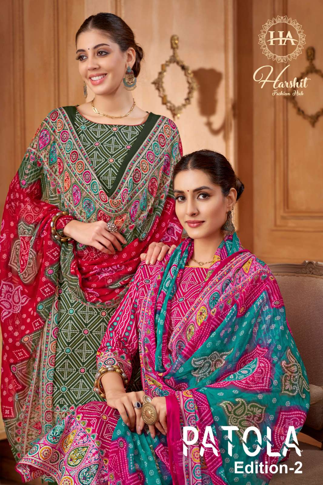 Alok Suit PATOLA Pure Cambric Cotton Pakistani Suit With Swarovski Work