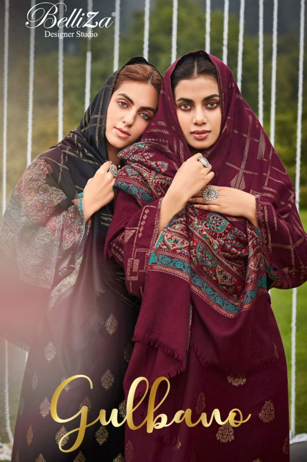 Belliza GULBANO 100% Pure Original Wool Pashmina Pakistani Suit 