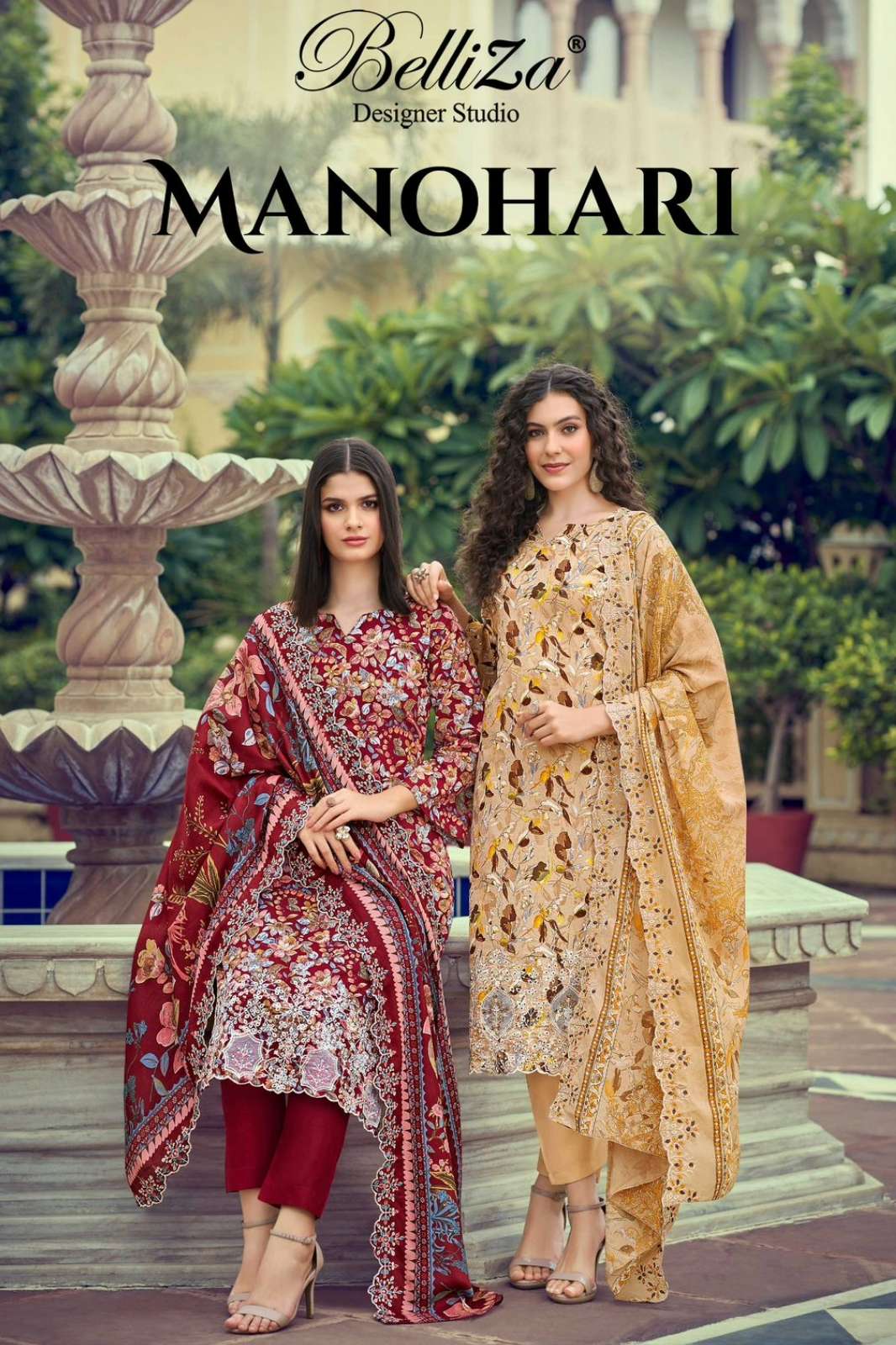 Belliza MANOHARI 100% Pure Cotton Pakistani Suit with Kashmiri Embroidery