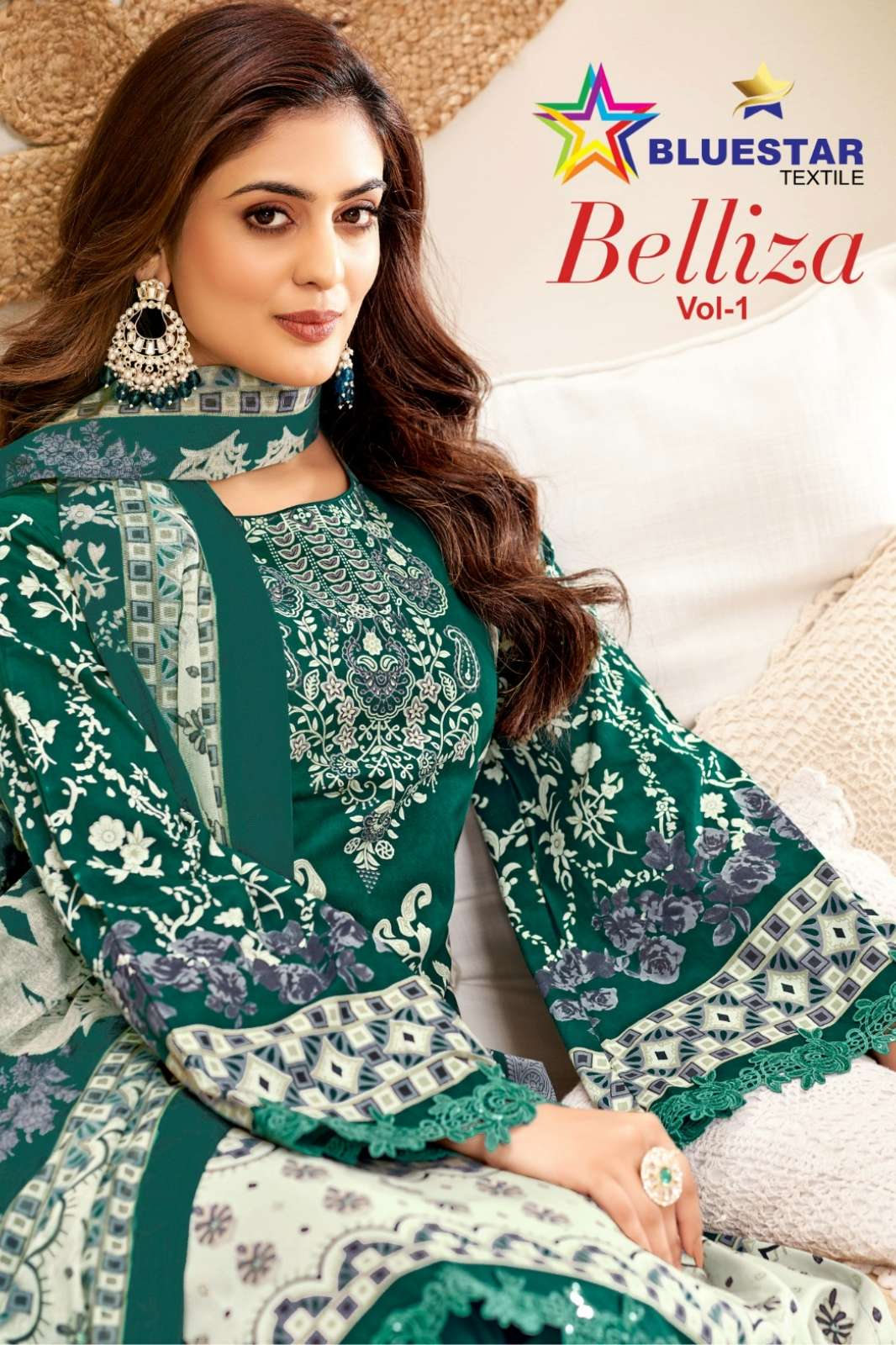 BLUESTAR BELLIZA VOL 1 BEAUTIFUL PRINTED PURE COTTON PAKISTANI SUIT 