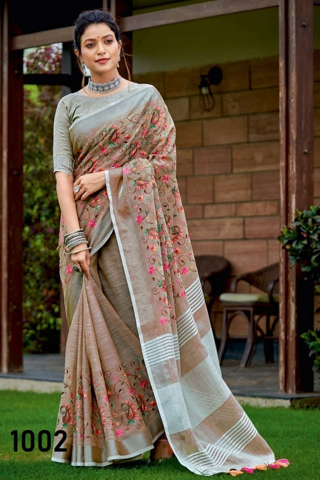 Bunawat Kashmira Style 1001 TO 1006 Linen Designer Saree