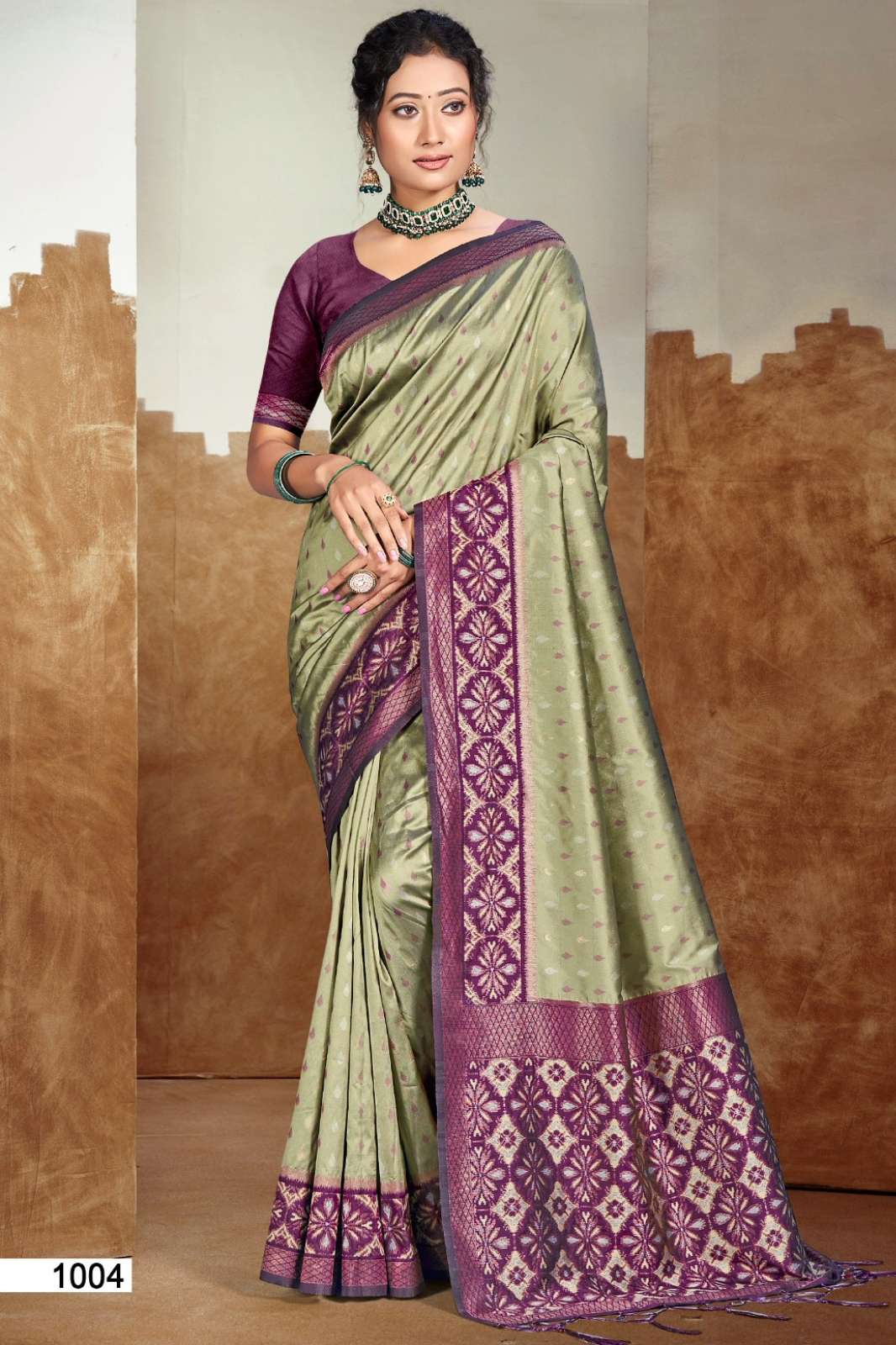 Bunawat Pochampalli 17 1001 TO 1008 Silk Designer Contrast Border Saree