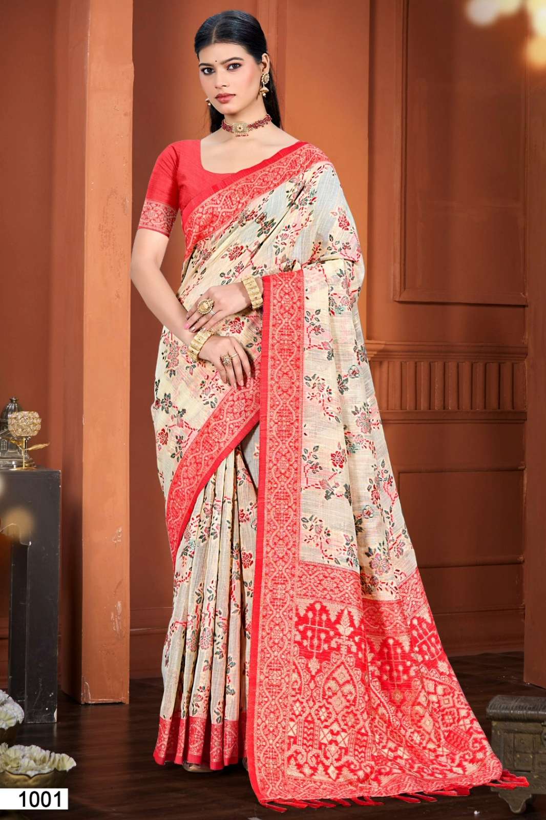 Bunawat Rasa Cotton 1001 TO 1006 Cotton Silk with Meenakari Designer Saree
