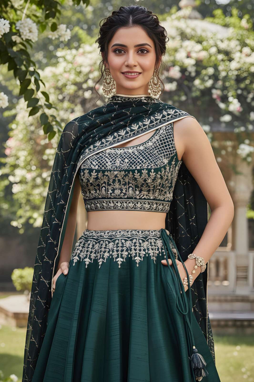 Crazy Cloths 9077 Embroidery Zari Work Designer Tapeta Silk Lehenga Choli