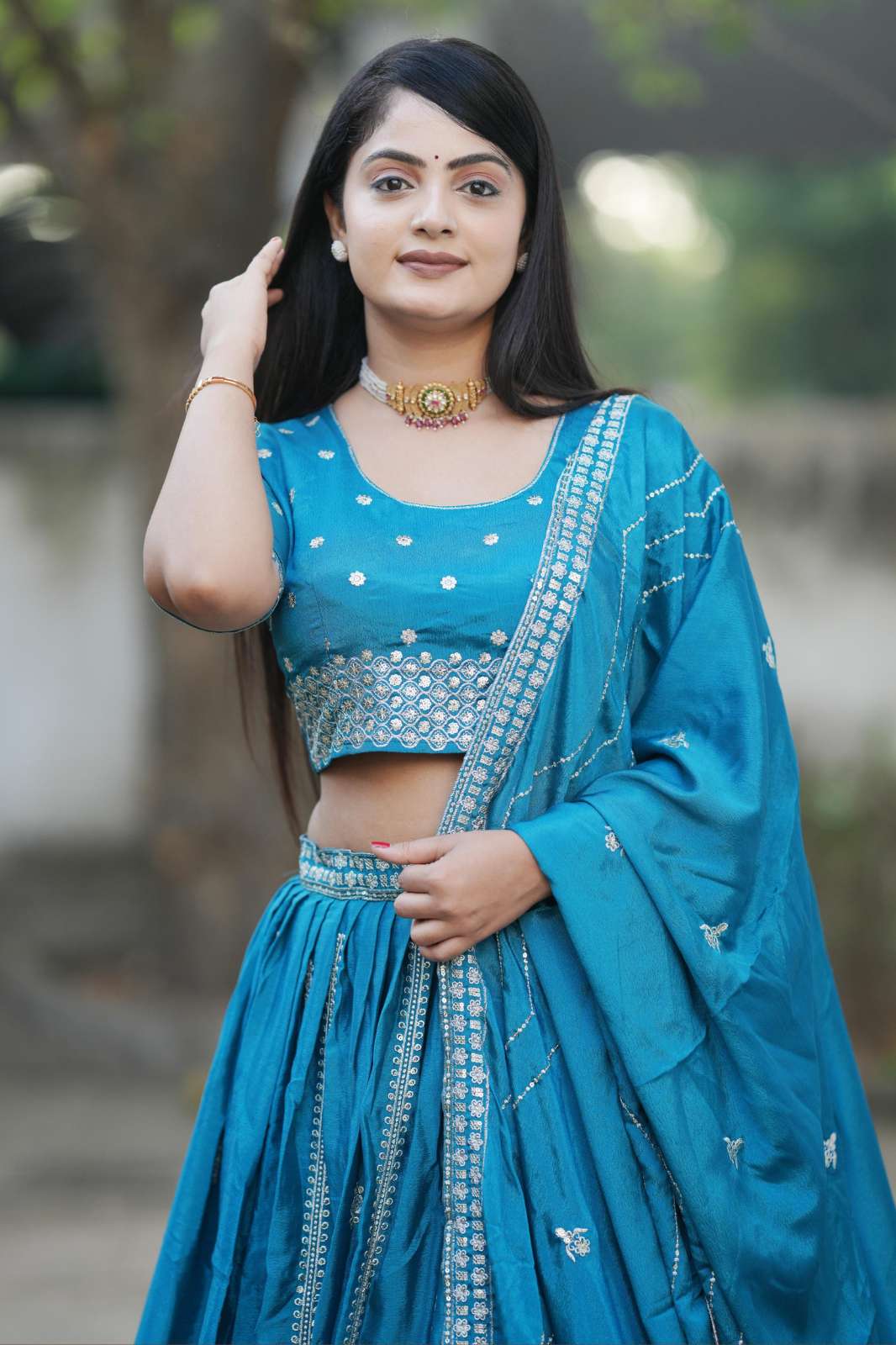 Crazy Cloths Heavy Chinon Classical Embroidery Lehenga Collection