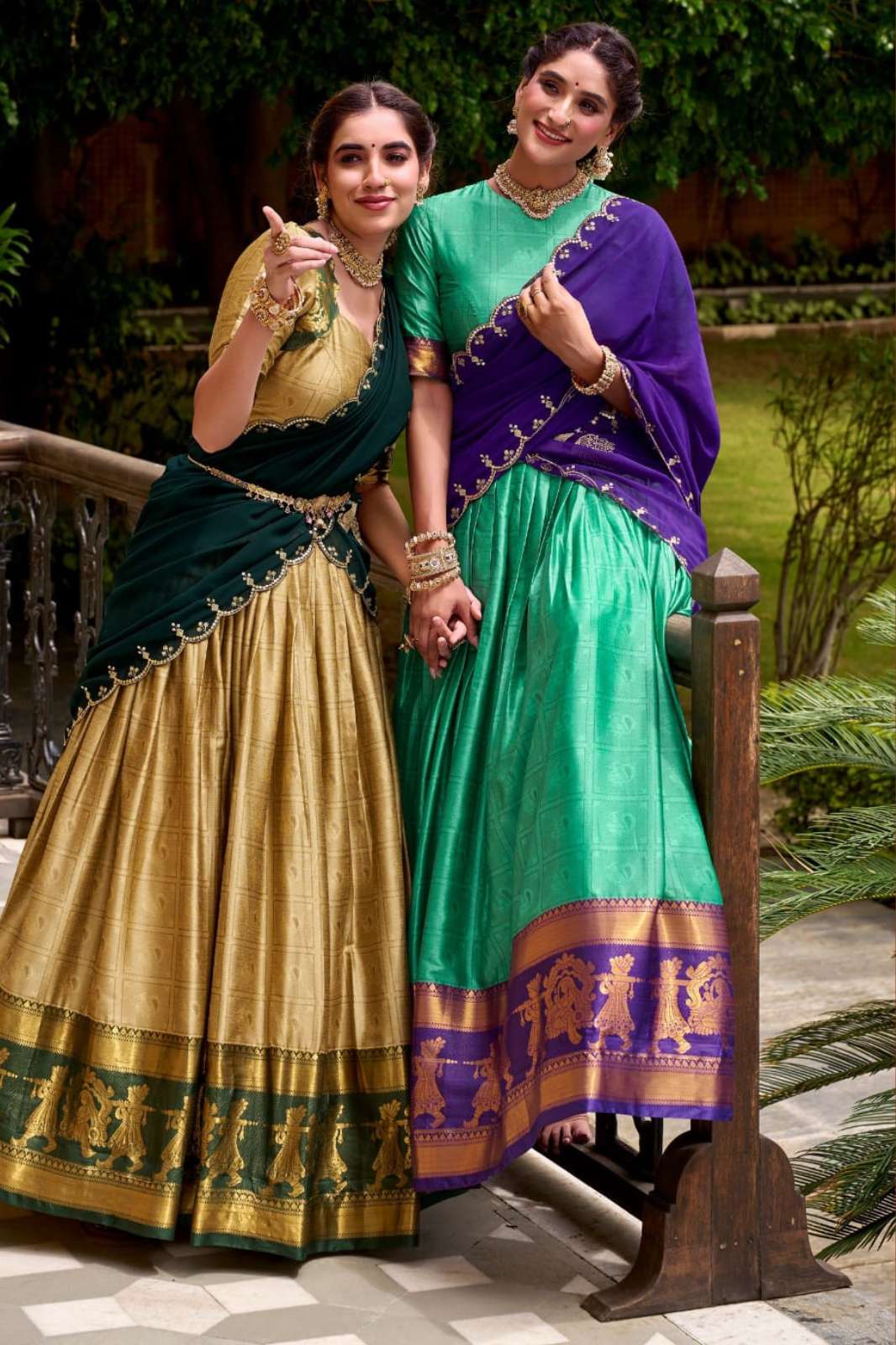 Crazy Cloths LNB2028BGN Poly Cotton Half Saree with Lehenga Choli