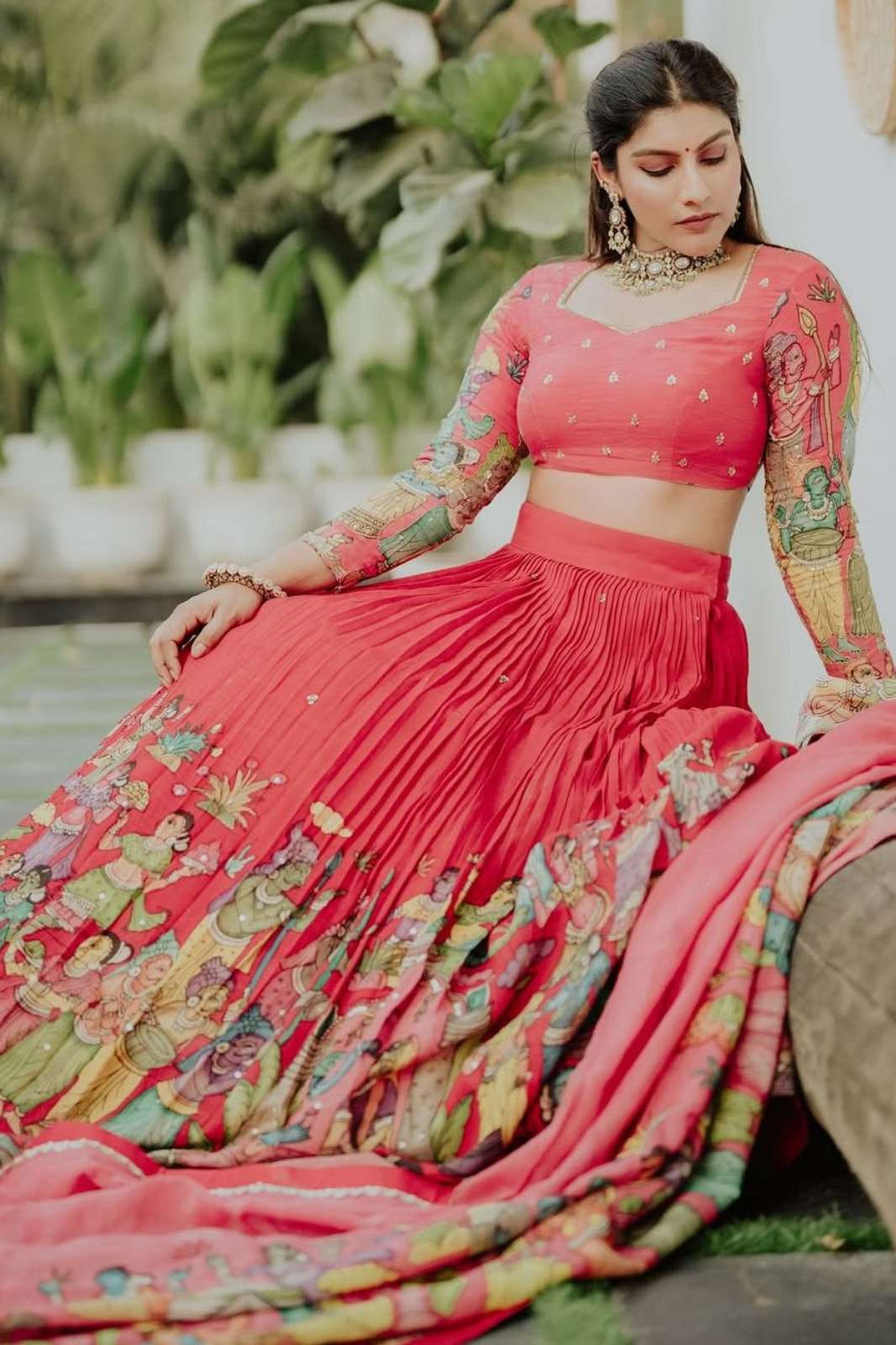 Crazy Cloths PC 535 Cotton kalamkari Printed Lehenga Choli