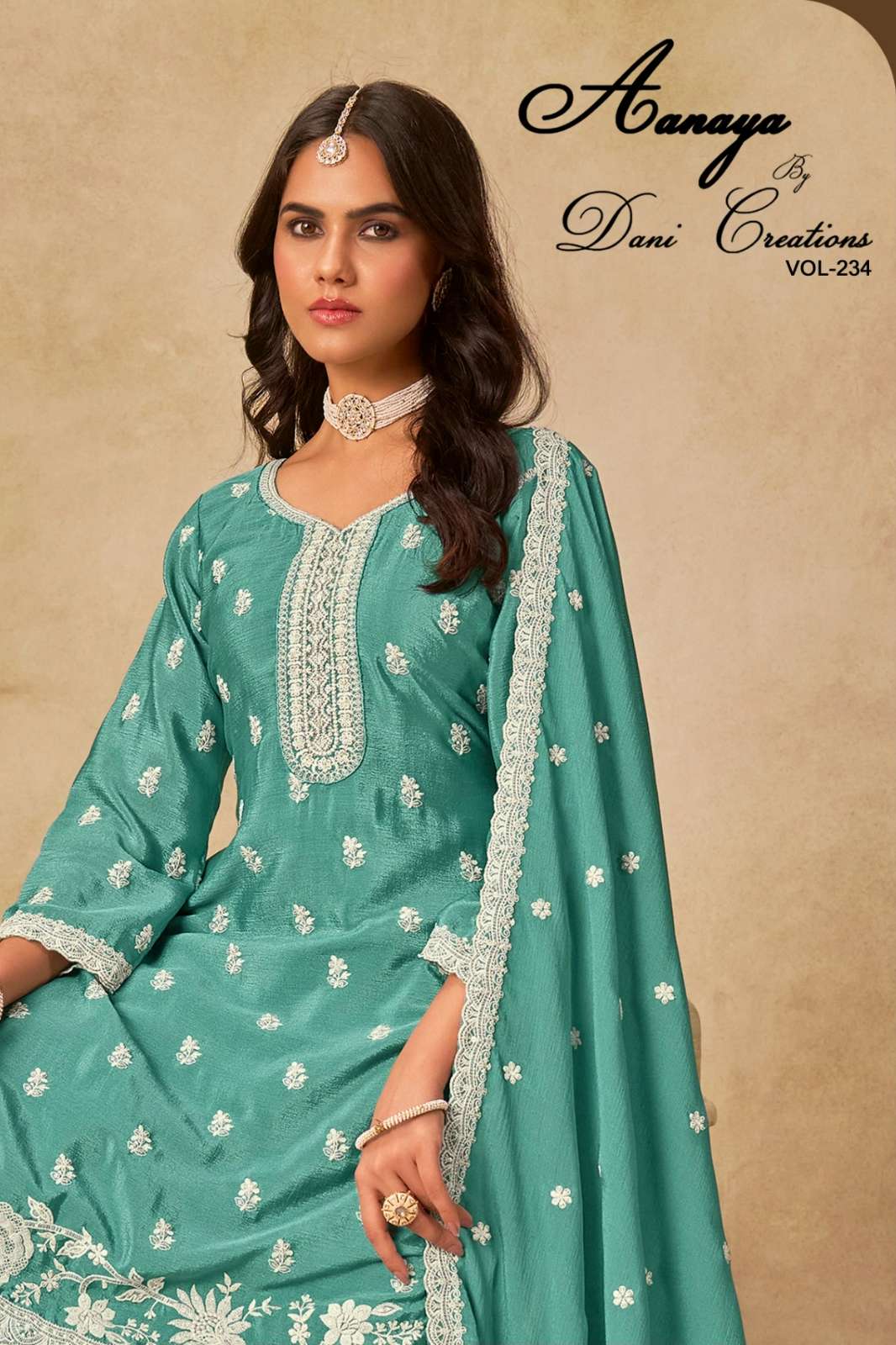 Dani AANAYA VOL 234 Premium Chinon Silk Designer Suit