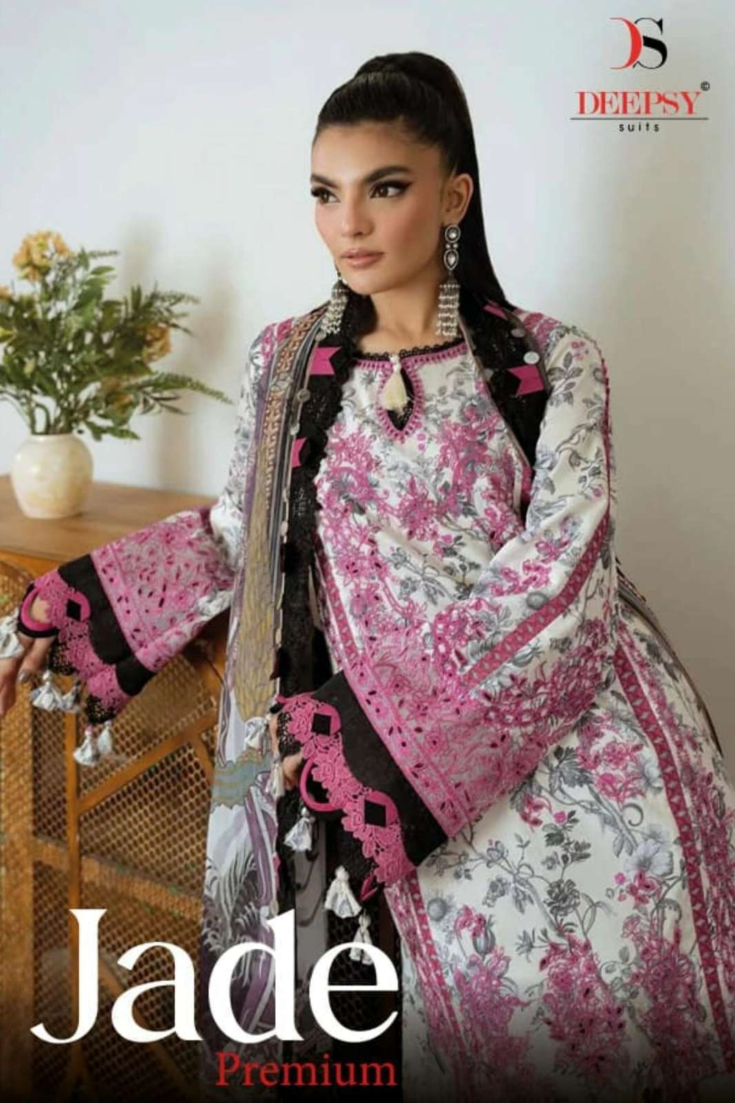 DEEPSY SUITS JADE PREMIUM Pure Cotton Embroidery Work Pakistani Suit