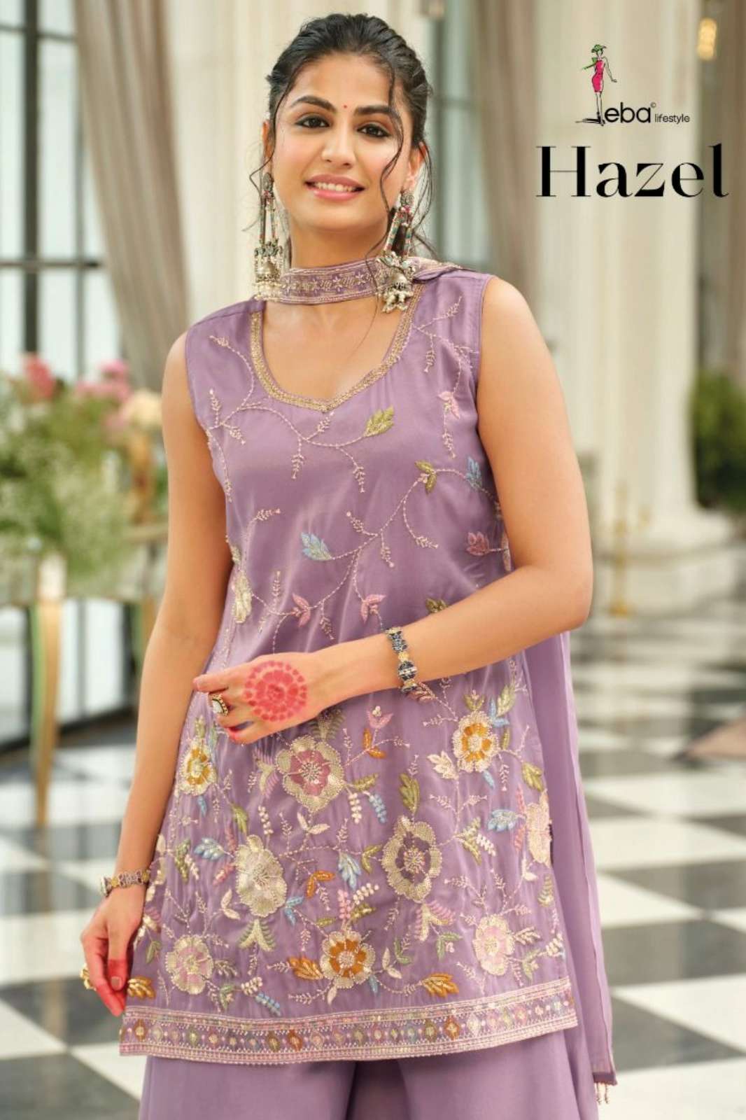 Eba Hazel Ready to wear Beautiful Pastel Color Simmer Salwar Suit With Embroidery Work
