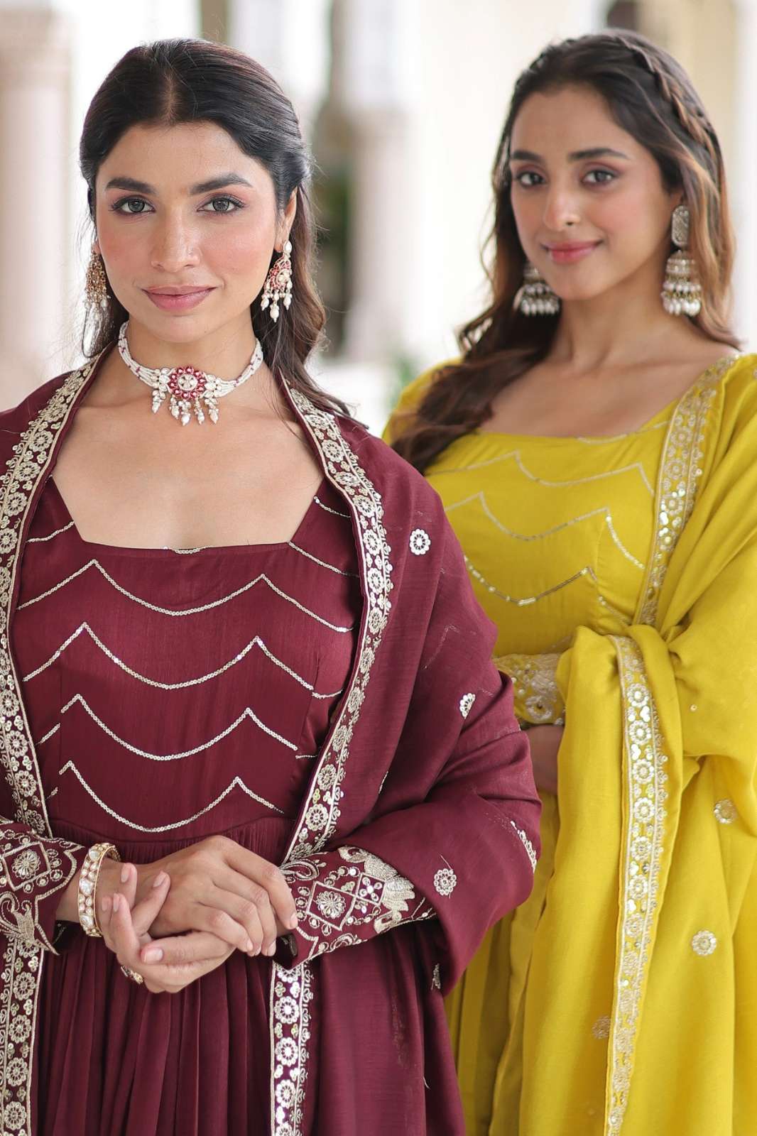 Fashionbazar365 KA 1208 Vichitra Silk Designer Gown with Dupatta