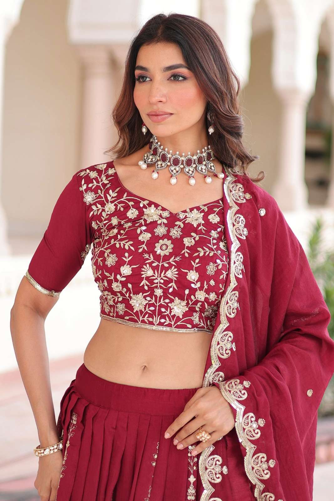 Fashionbazar365 KA 5052 Vichitra Silk Lehenga Choli