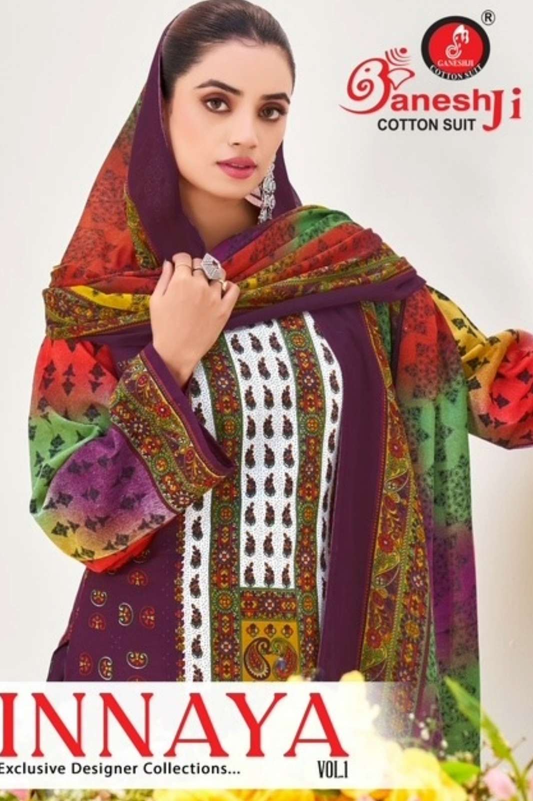 Ganeshji Innaya Vol 1 100% Pure Cotton Printed Pakistani Suit