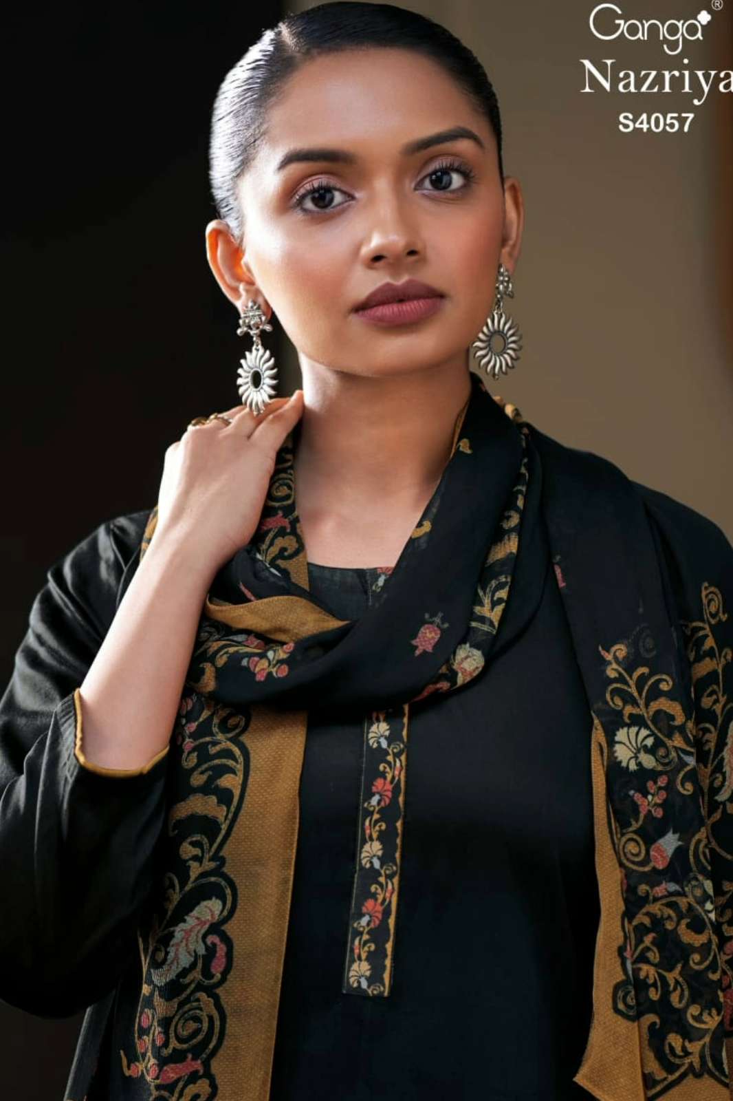 GANGA NAZRIYA S4057 PREMIUM COTTON SILK PRINTED SUIT