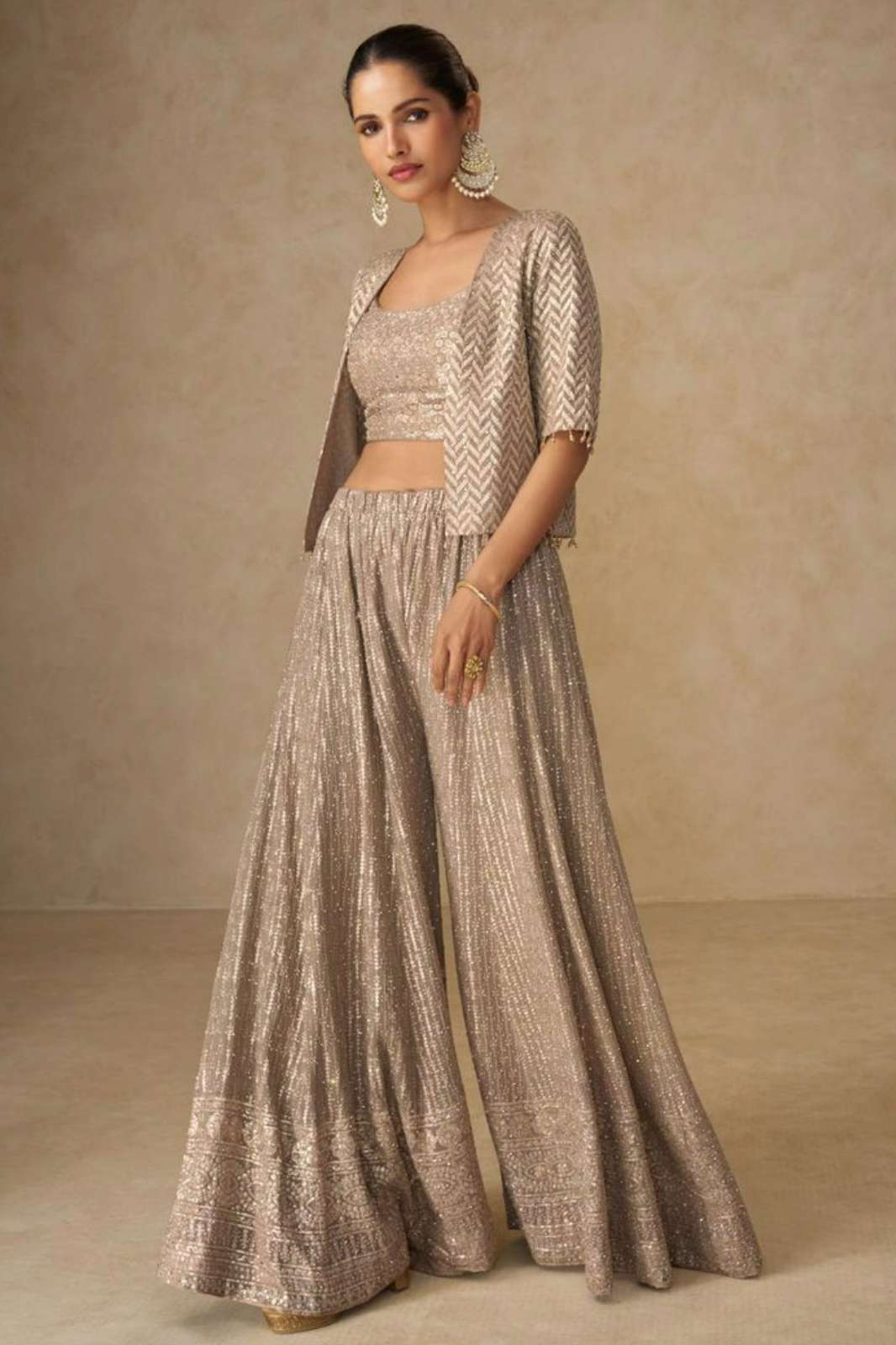 Gulkayra LIYARA Ready to Wear Embroidered Real Georgette Indo Western Dress 