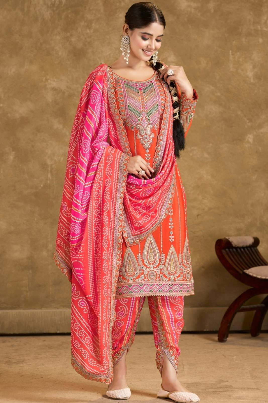 Gulzar Phoolzari 2 Ready to Wear Premium Chinon Embroidered Dhoti Style Suit 