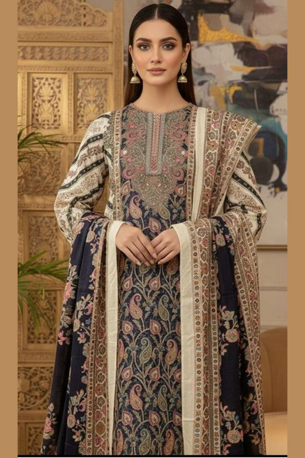 Hoor Tex HF 374 A To F Heavy Muslin Pakistani Salwar Suit