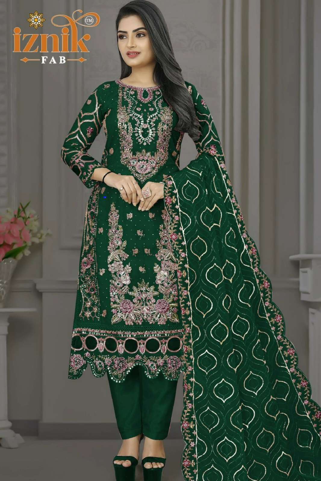 IZNIK FAB A 411 Velvet Cutwork & Embroidery Work Pakistani Suit