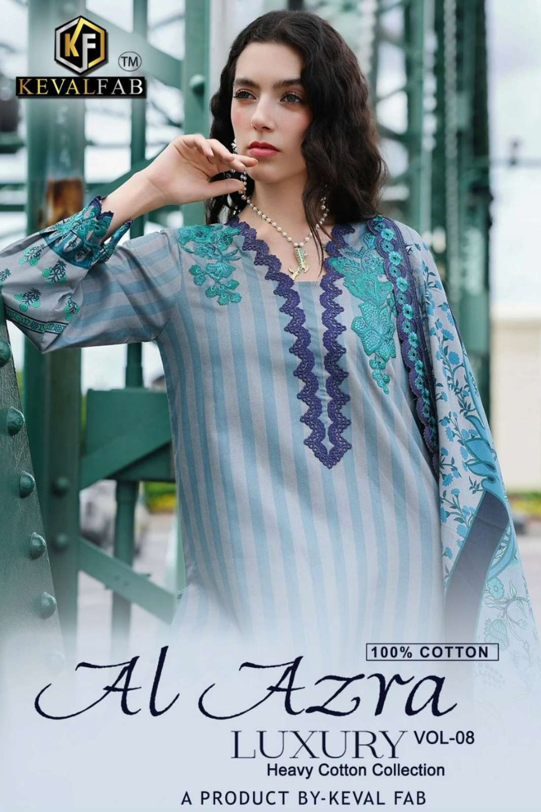 Keval KEVAL AL AZRA VOL 8 Beautiful Printed Pure Cotton Pakistani Suit