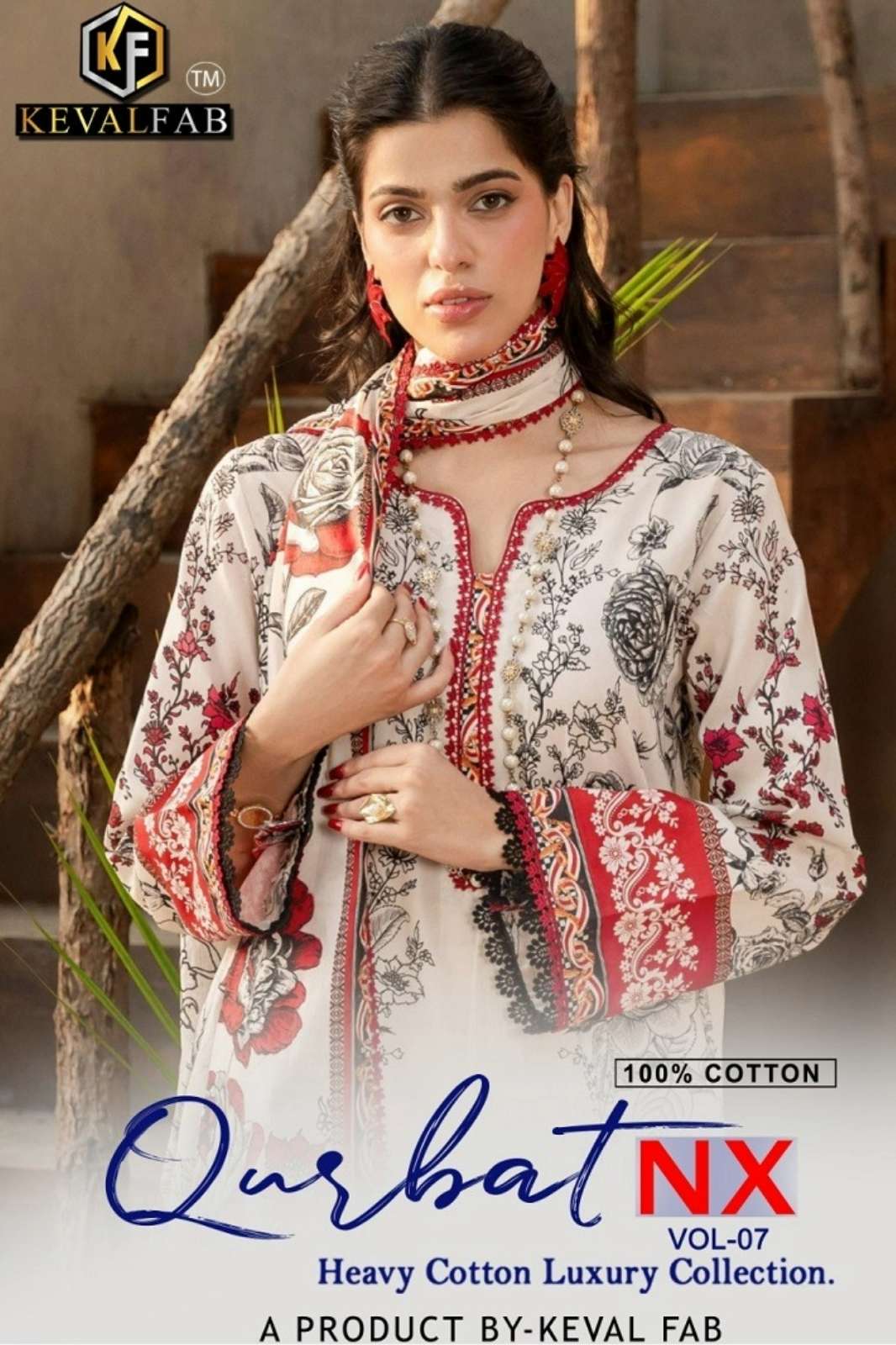 Keval Qurbat Nx Vol 7 Beautiful Printed Pure Cotton Pakistani Suit 