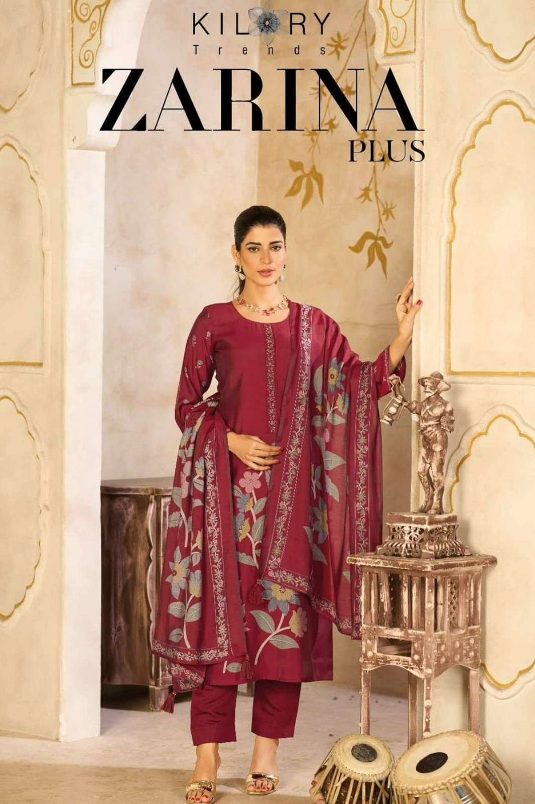 KILORY LARANA ZARINA PLUS PURE MUSLIN SILK DIGITAL FOIL PRINTED SUIT 