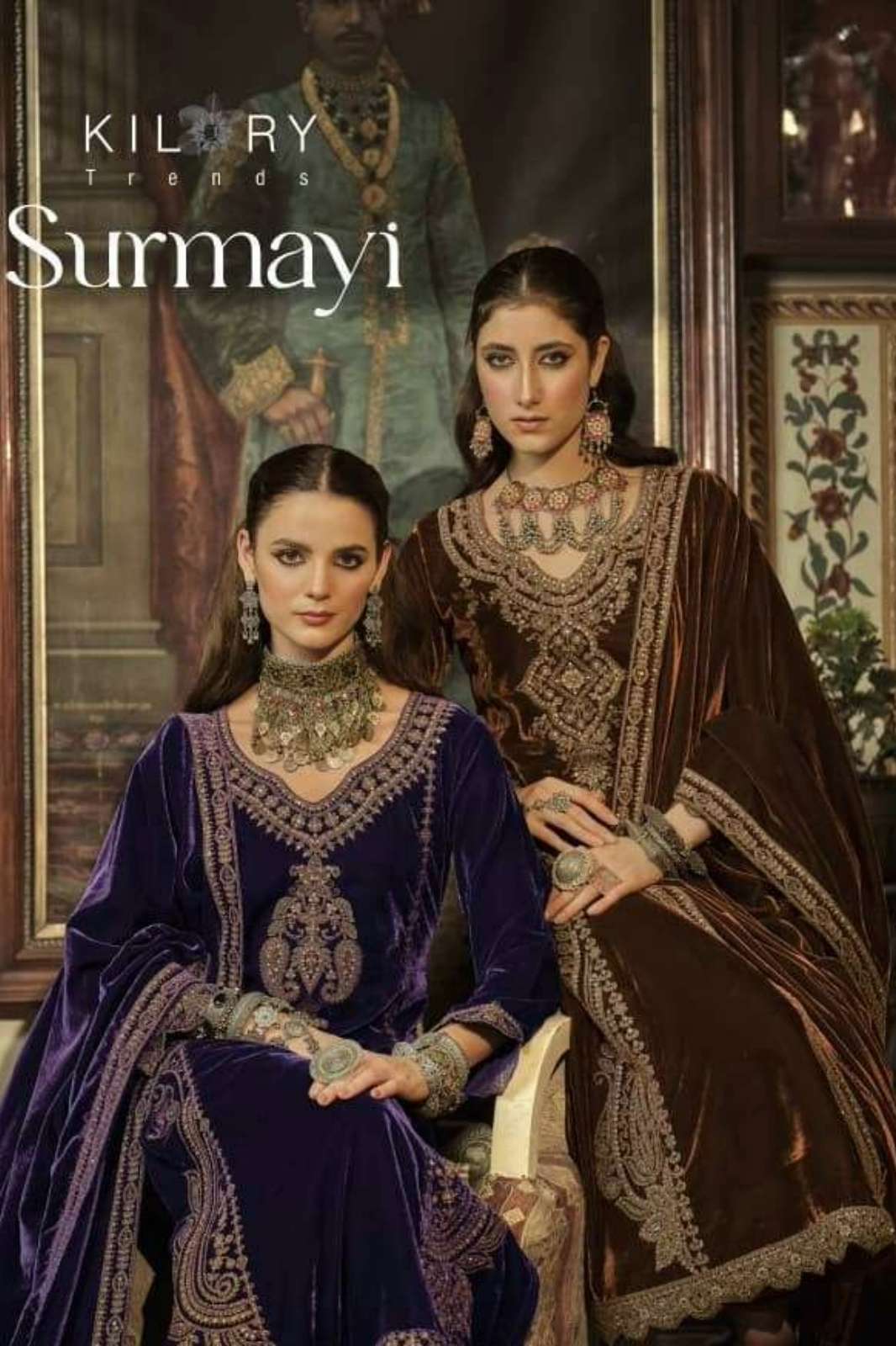 Kilory Trends SURMAYI Beutiful Embroidered Pure Velvet Suit