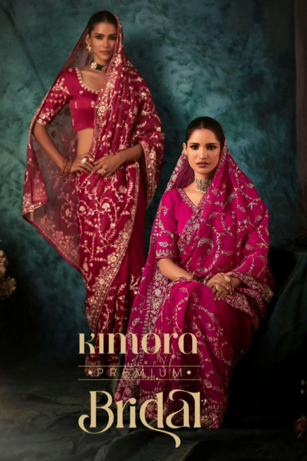 Kimora Bridal Wear Designer Premium Fancy Fabric Aari Work & Handwork Saree