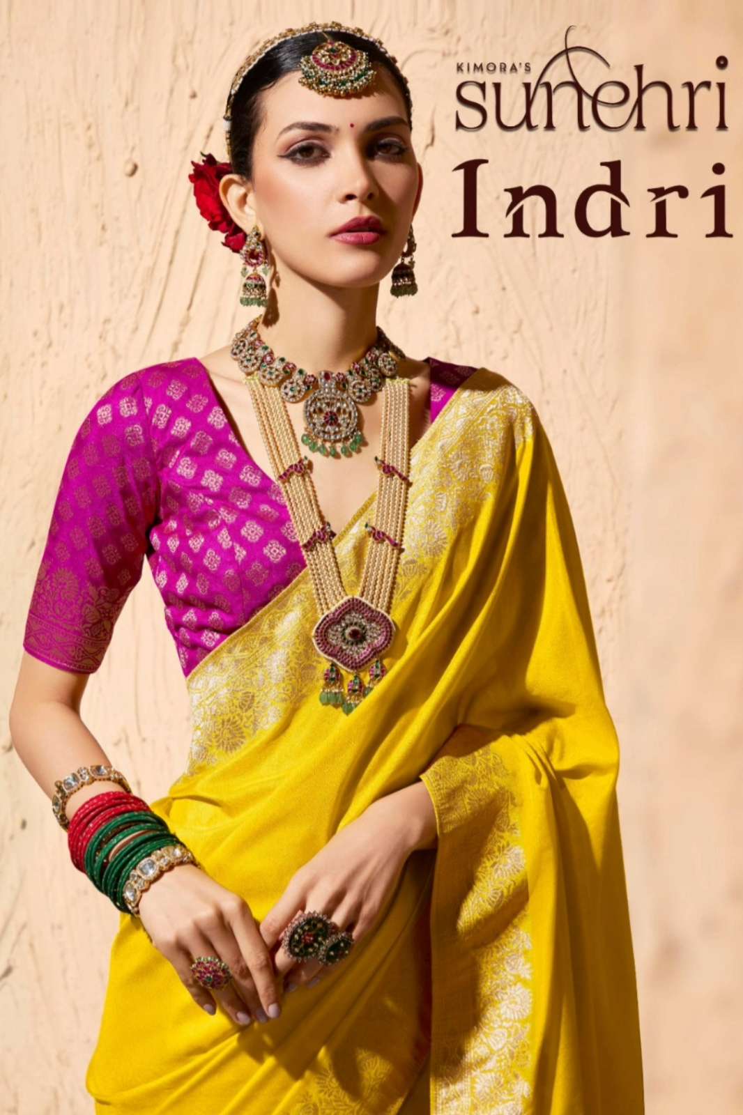 Kimora Indri Wedding Wear Beautiful Embroidered Premium Crepe Georgette Saree