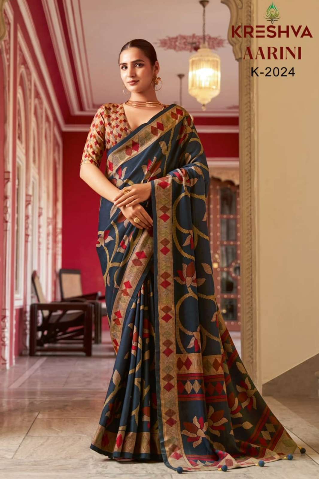 KRESHVA AARINI SIGMA SILK DESIGNER CHARUKRITI FLORAL SAREE 