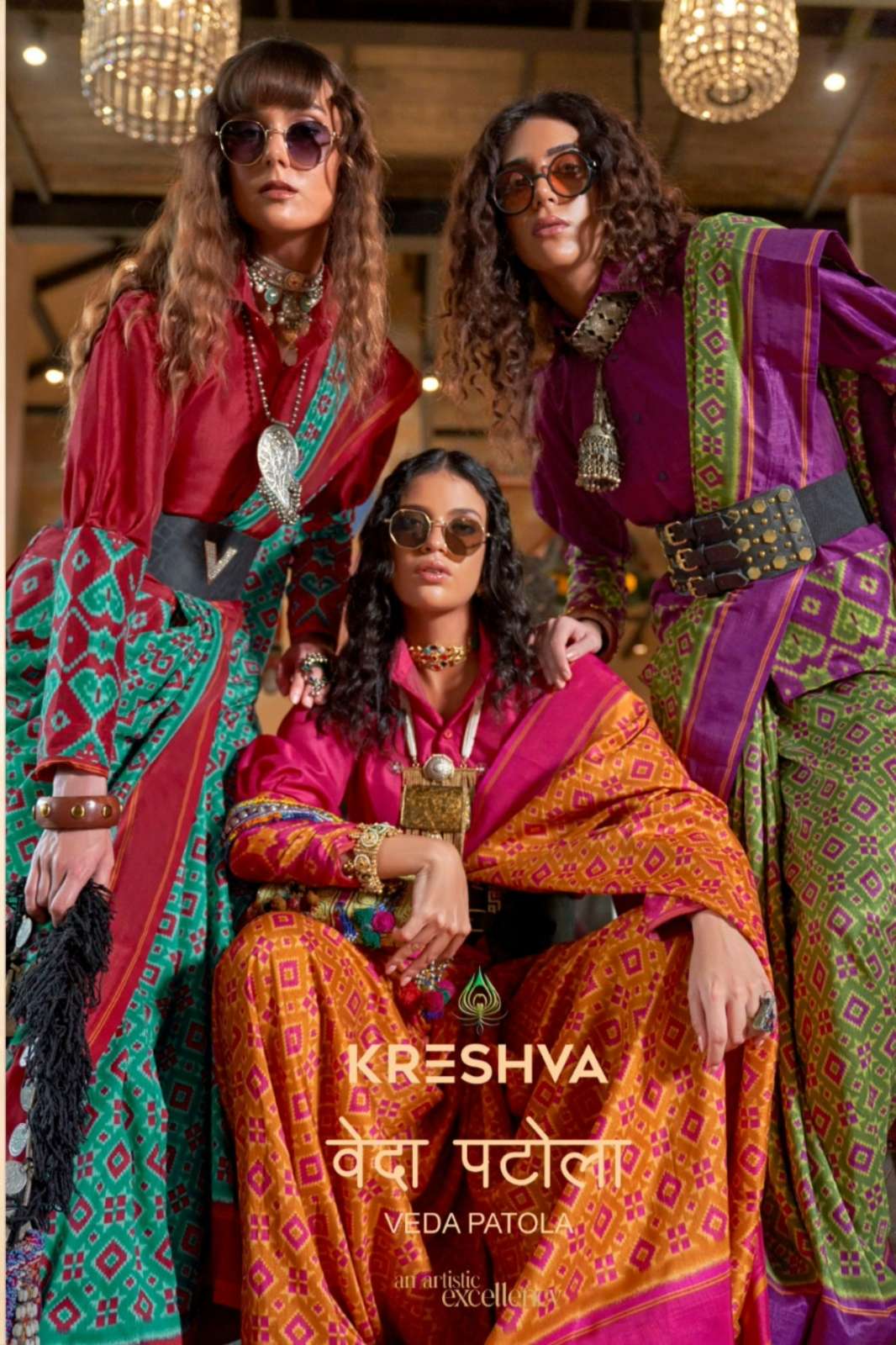 Kreshva Veda Patola 4226 to 4231 High Quality Double Ikkat Super 8001 Silk Saree