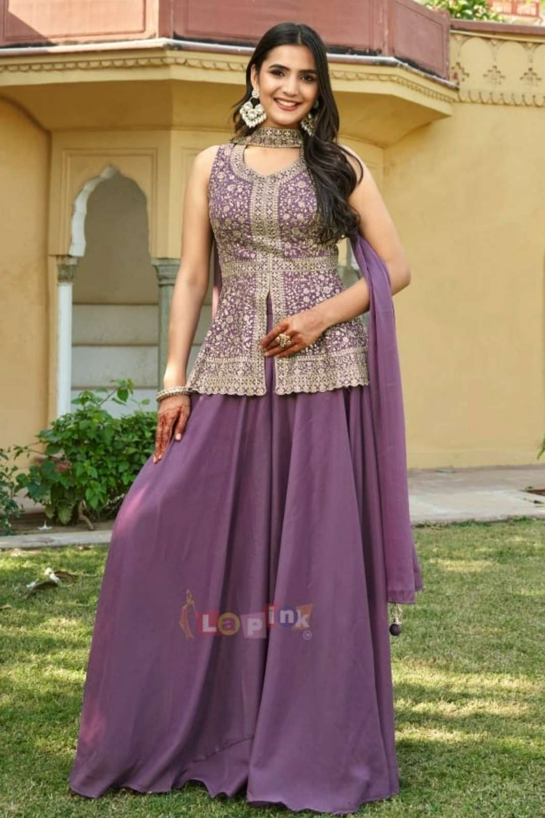 Lapink DHARAMVEER Ready to Wear Viscose Embroidered Suit 