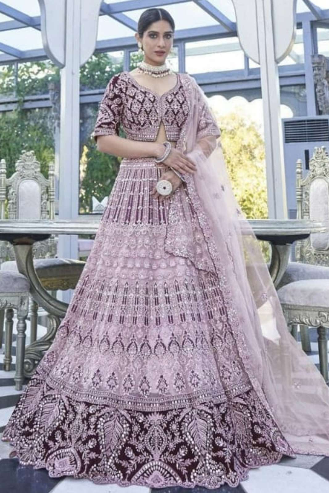 Lapink NAVRANG 2 Ready to Wear Premium Velvet Mirror & Embroidery Lehenga Choli