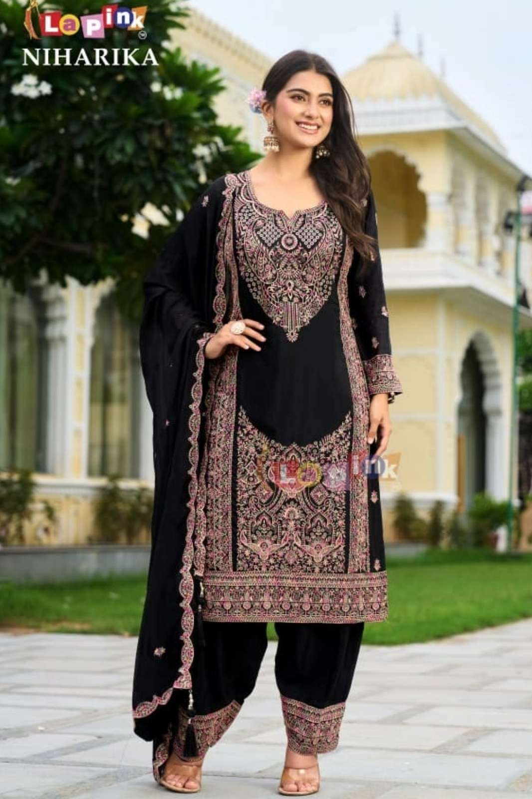 Lapink NIHARIKA Ready to Wear Chinon Multi Thread Embroidery Work Suit 