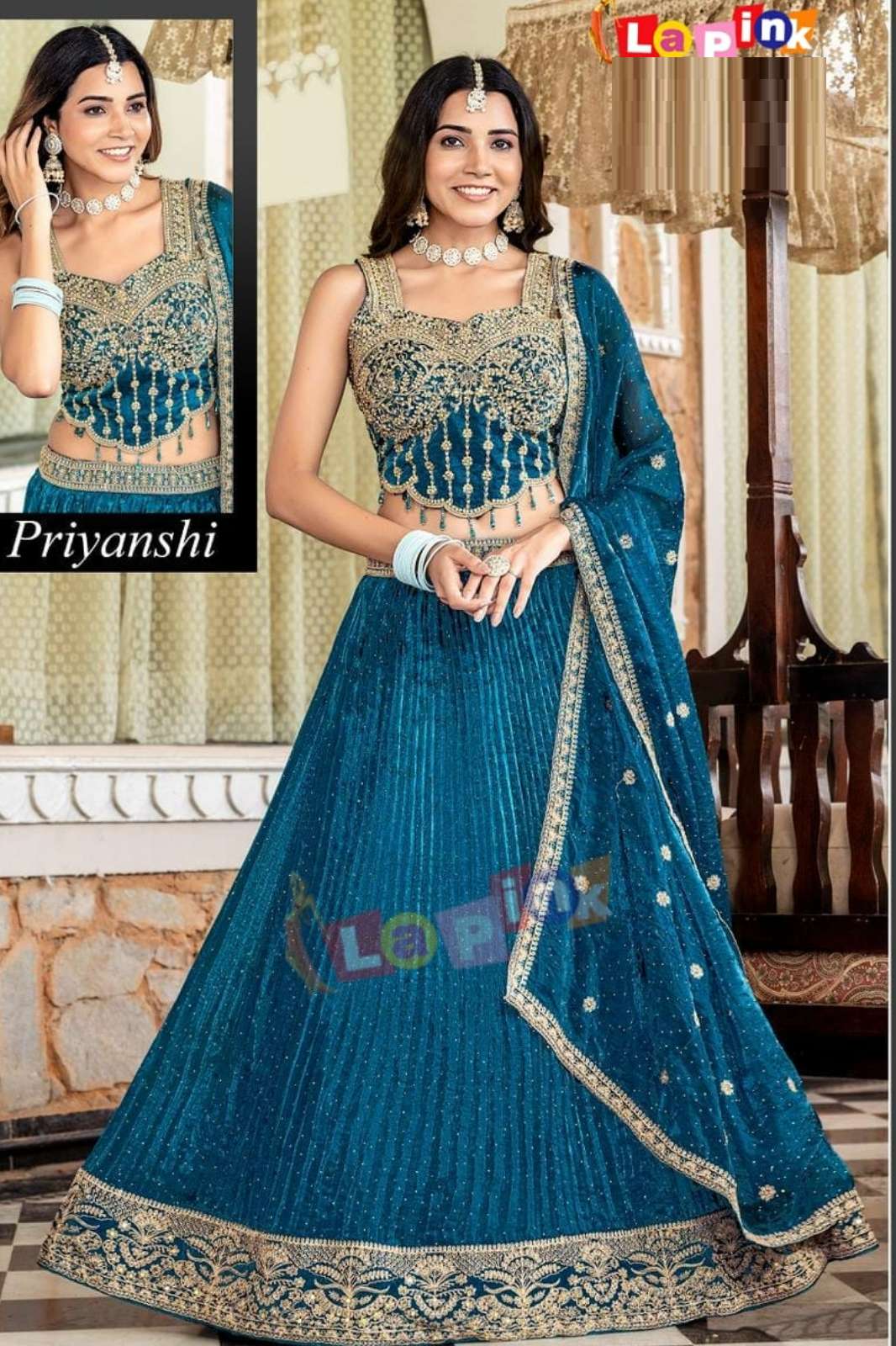 Lapink Priyanshi Premium Fendi Embroidered Wedding Wear Lehenga Choli 