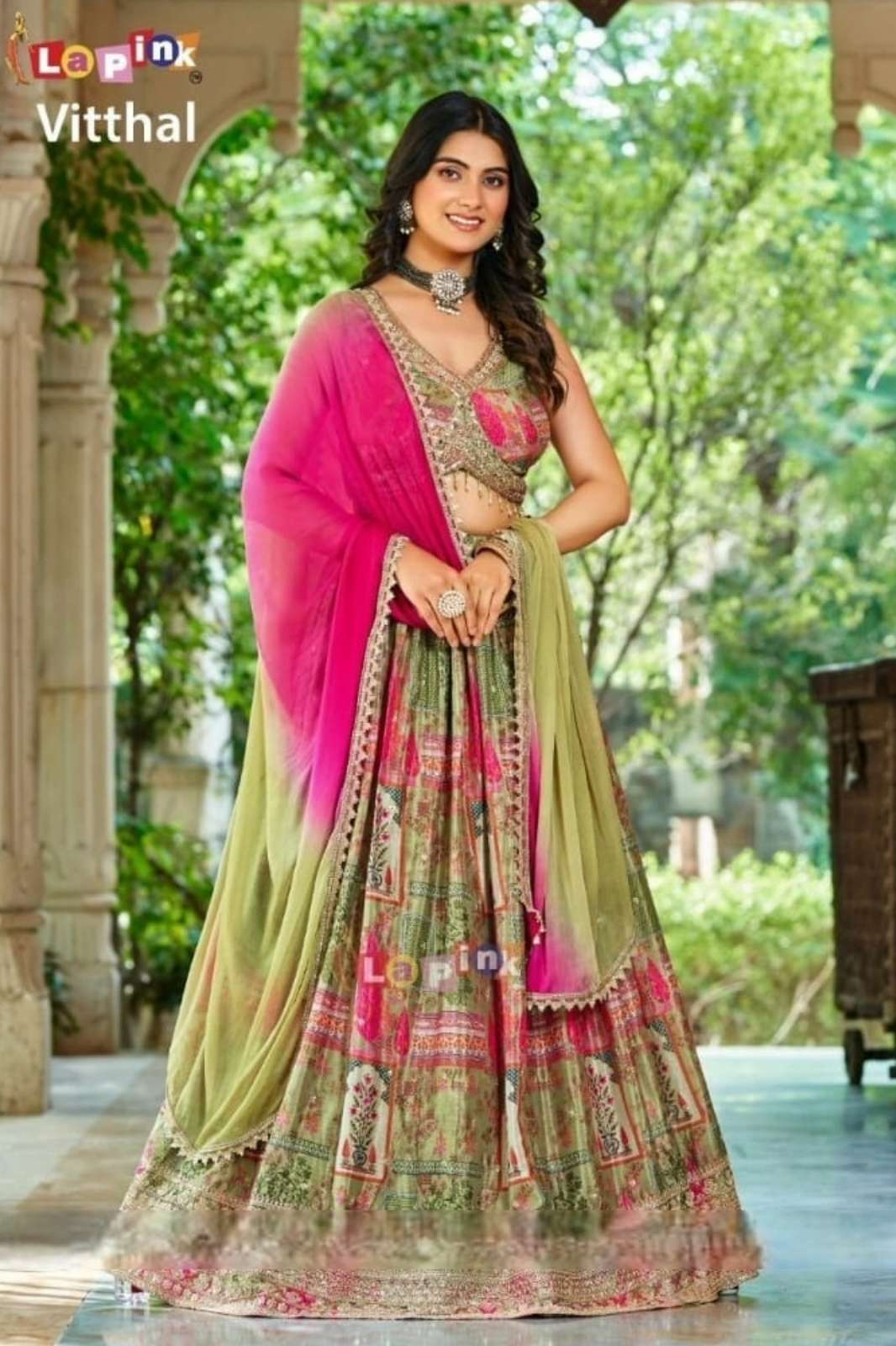 Lapink VITTHAL Ready to Wear Premium Silk Mirror & Embroidery Lehenga Choli 