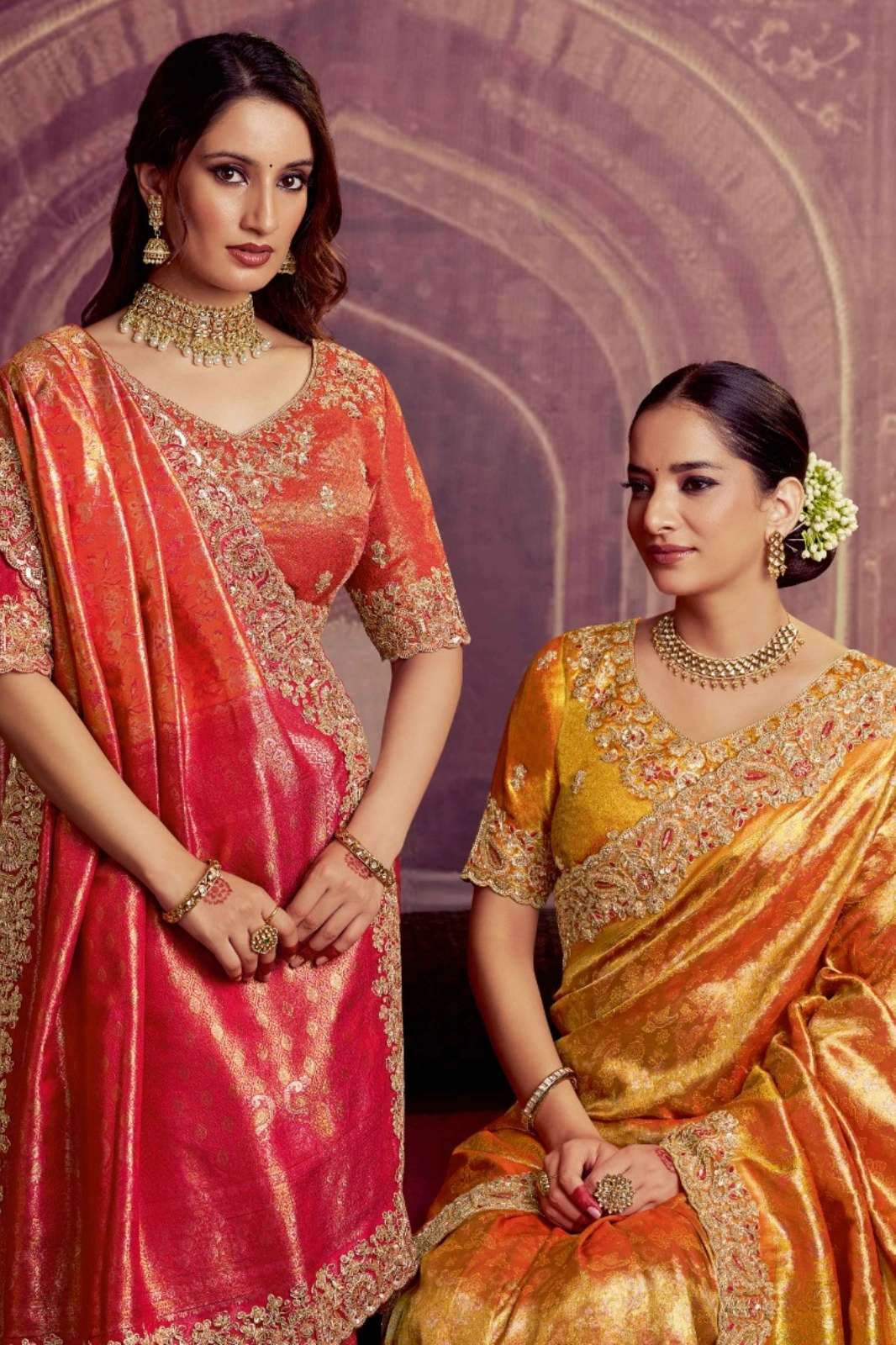 MAHOTSAV MOH MANTHAN 26000 AARADHYA PREMIUM DESIGNER WEDDING WEAR SAREE COLLECTION