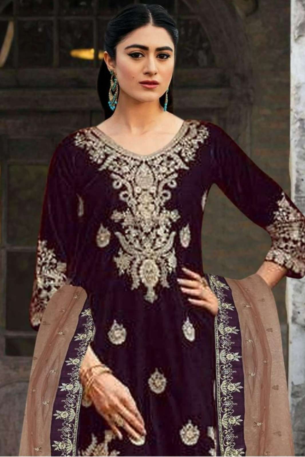 Motifz 373 ABCD Velvet Designer Pakistani Salwar Suit 