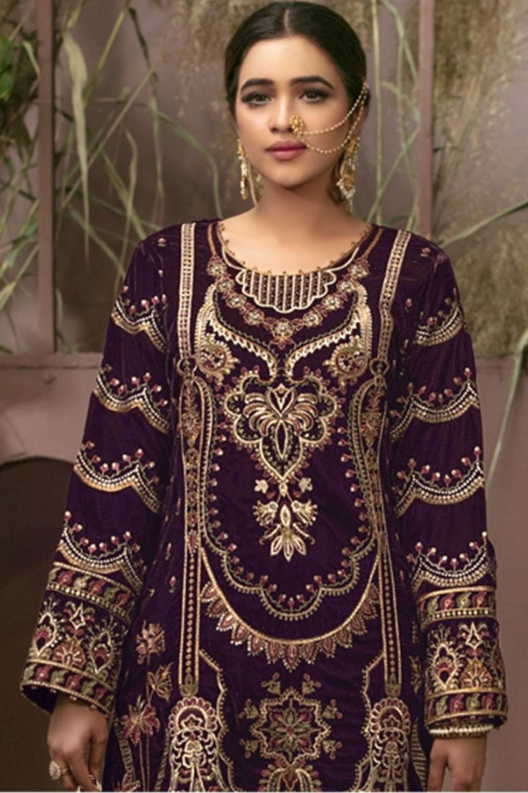 Motifz 381 Velvet Designer Embroidery Work Pakistani Suit