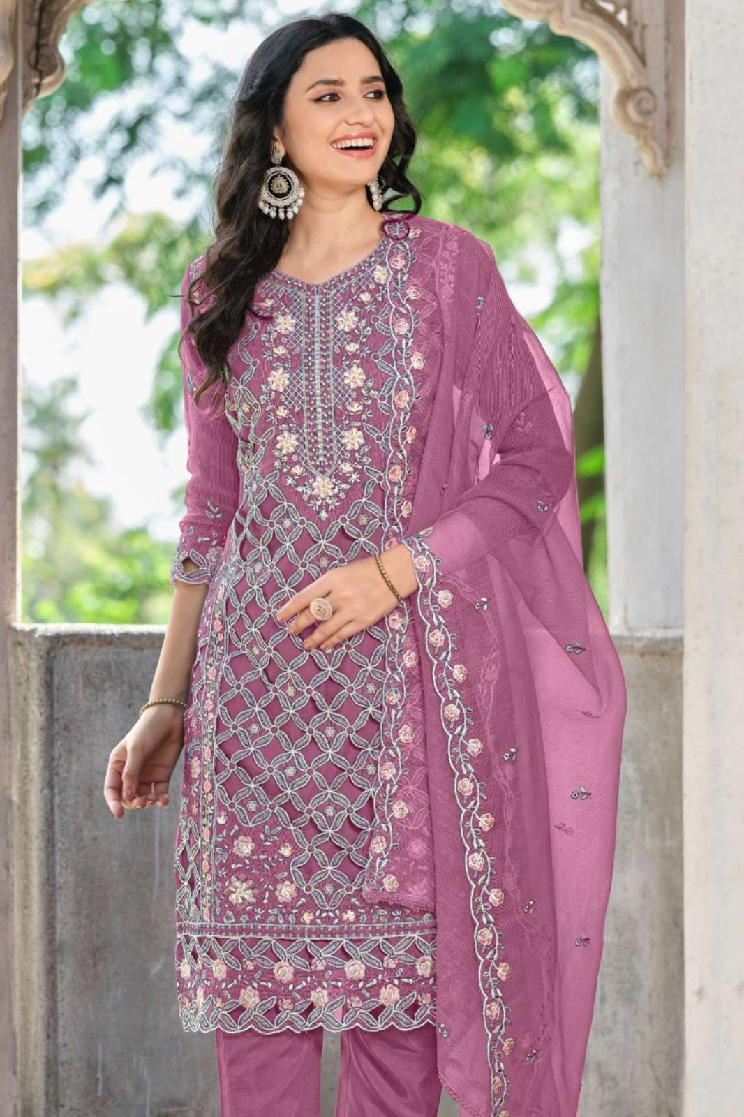 Motifz 5026 Kota Cheks Pakistani Suit with Embroidery & Khatli Work