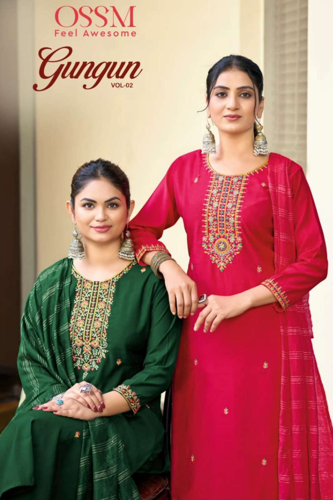 Ossm GUNGUN Vol 02 Ready to Wear Viscos Vetican Silk Embroidered Suit