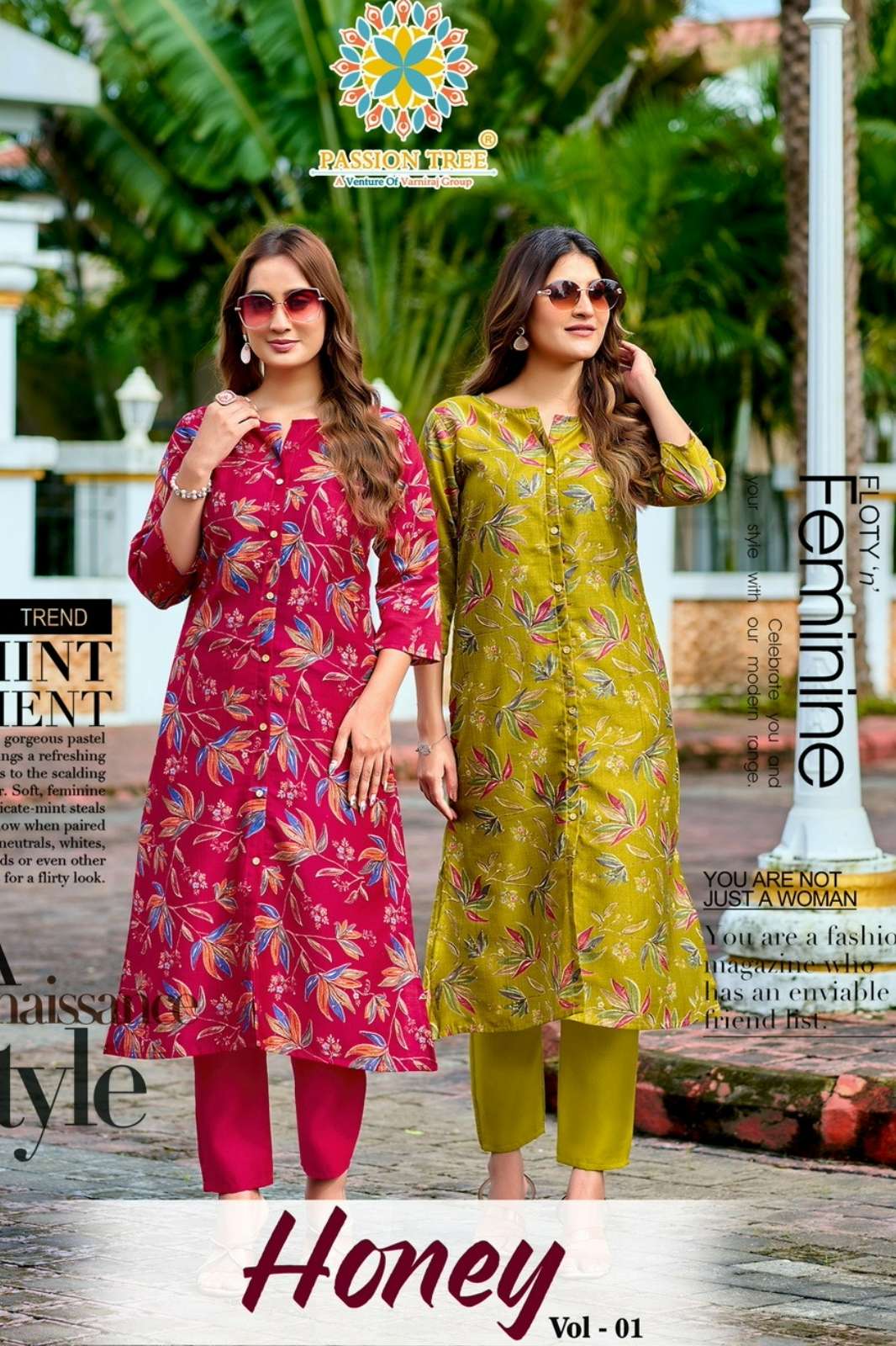 Passion Tree  HONEY VOL1 Ready to Wear Vetican Beautiful Printed A line kurti