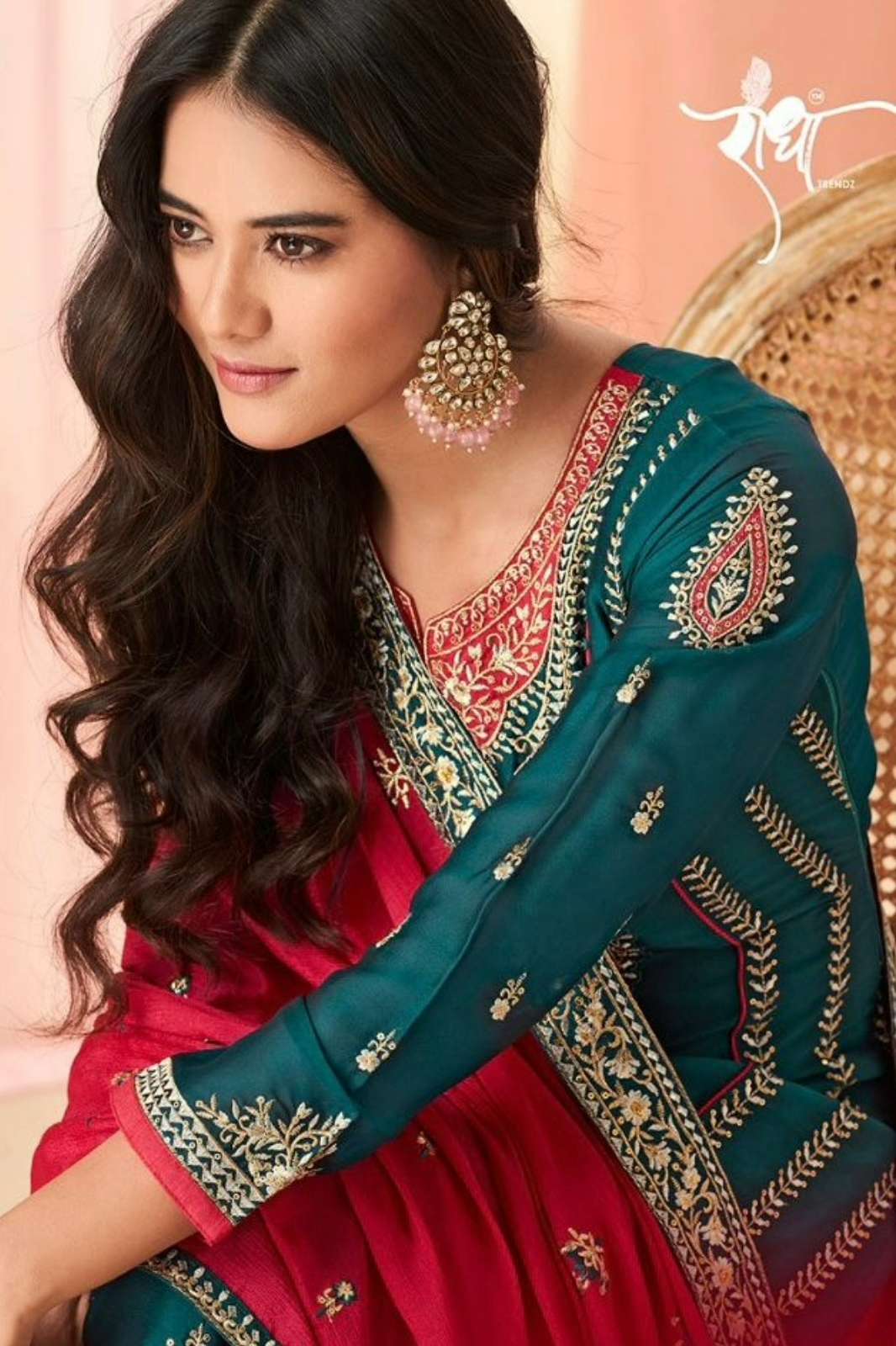 RADHA SATRANGI READY TO WEAR PREMIUM CATONIC SILK EMBROIDARED SUIT