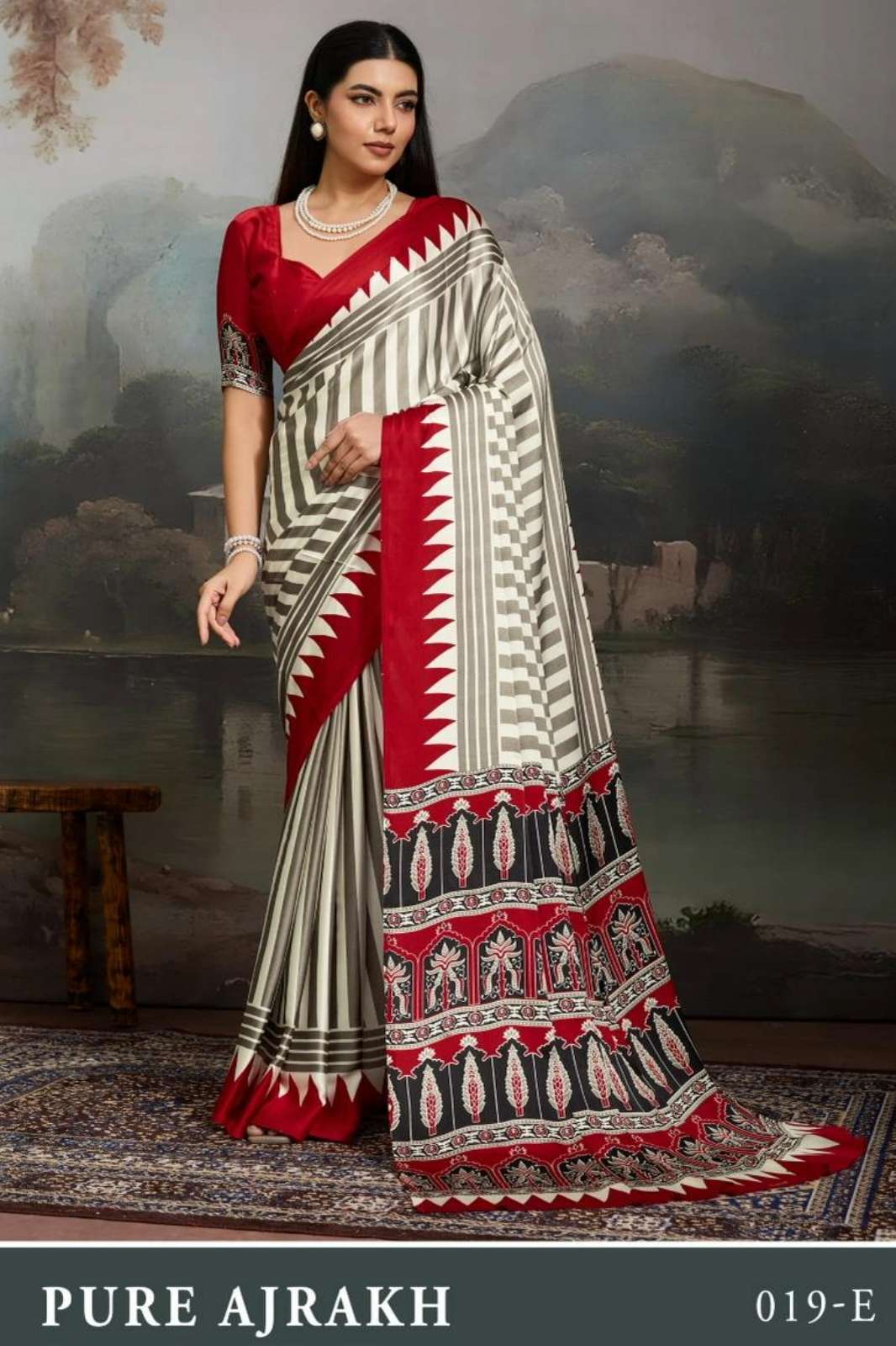 Rajtex Pure Ajrakh 19 Modal Satin Ajrakh Print Saree