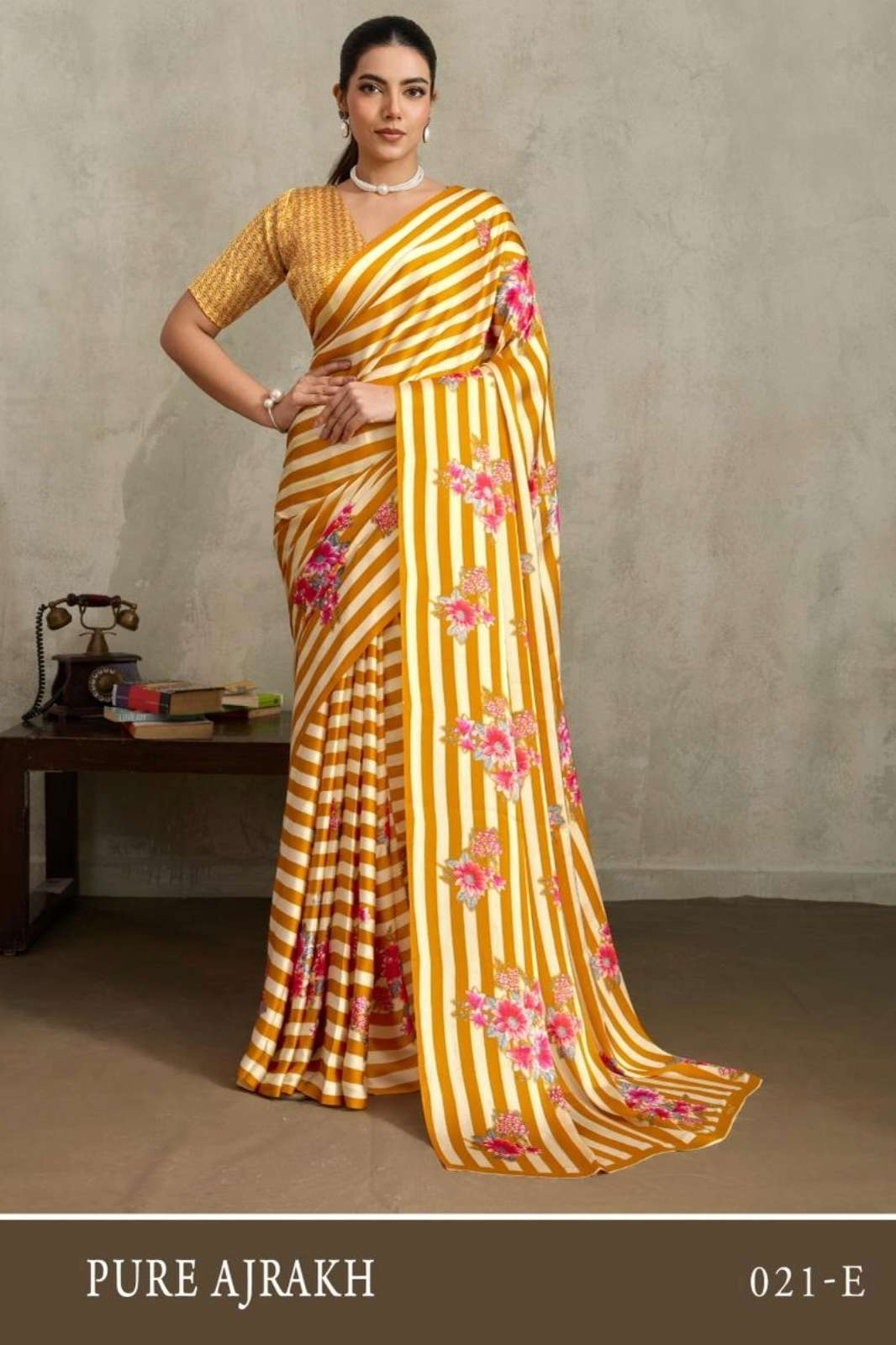 Rajtex Pure Ajrakh 21 021A to 021F Modal Satin Ajrakh Printed Saree