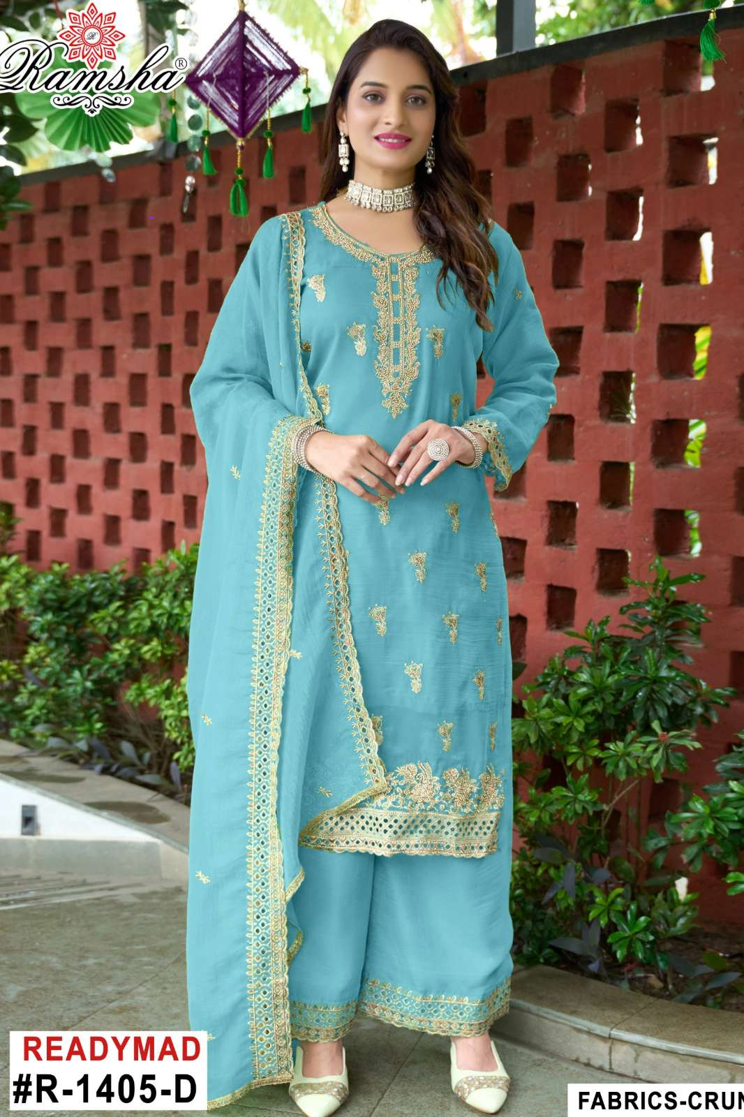 RAMSHA R 1405 Ready to Wear Embroidery Crunchy Pakistani Suit